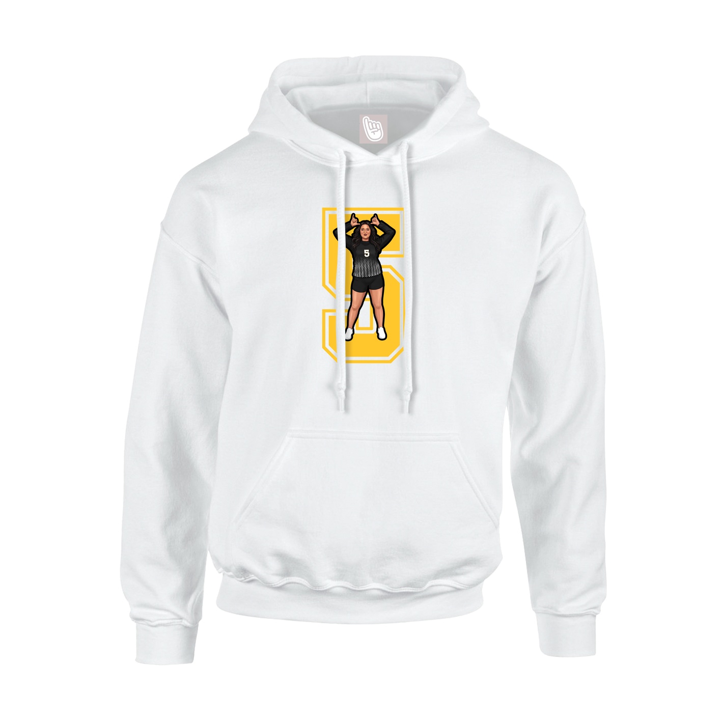 Hoodie — Number in White
