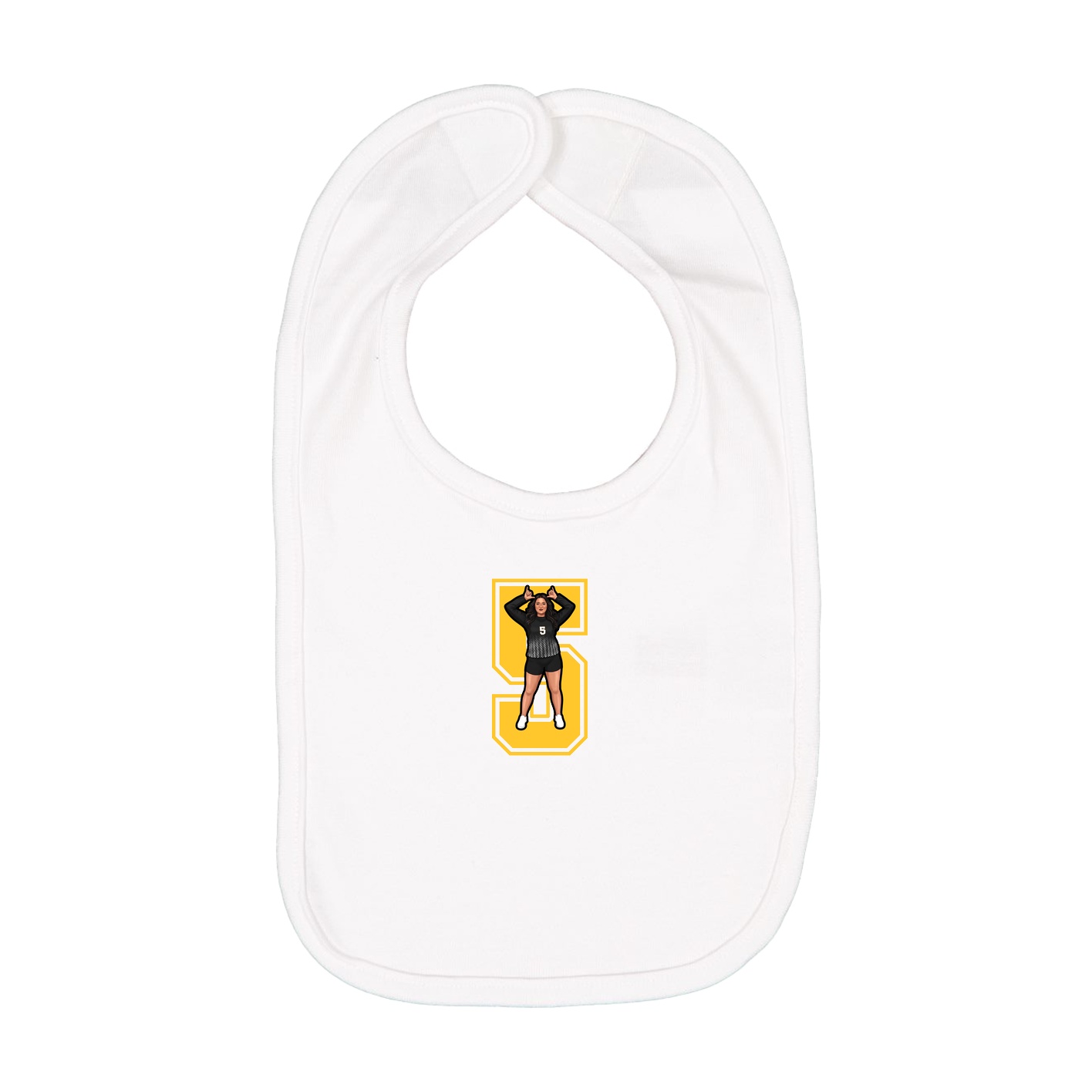 Infant Bib — Number in White