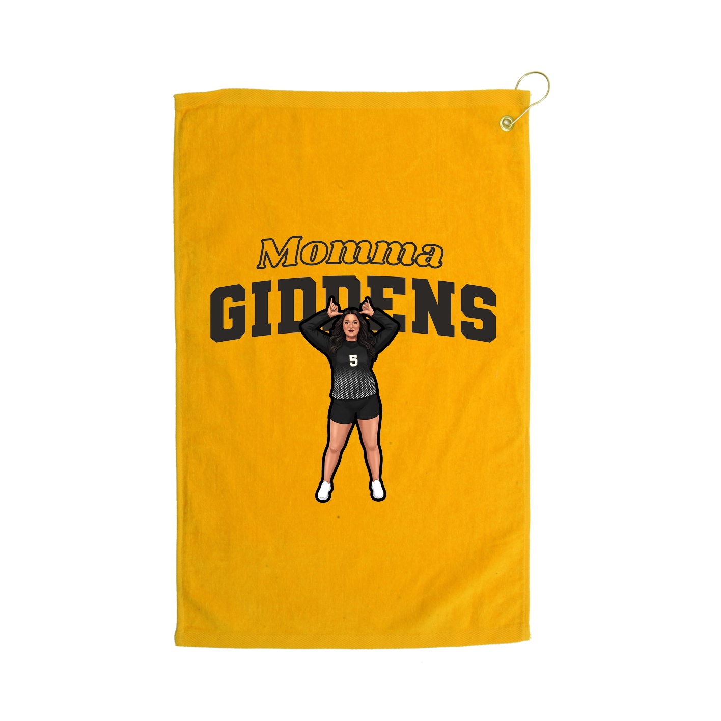 Golf Towel — Mothers Day Block in Gold