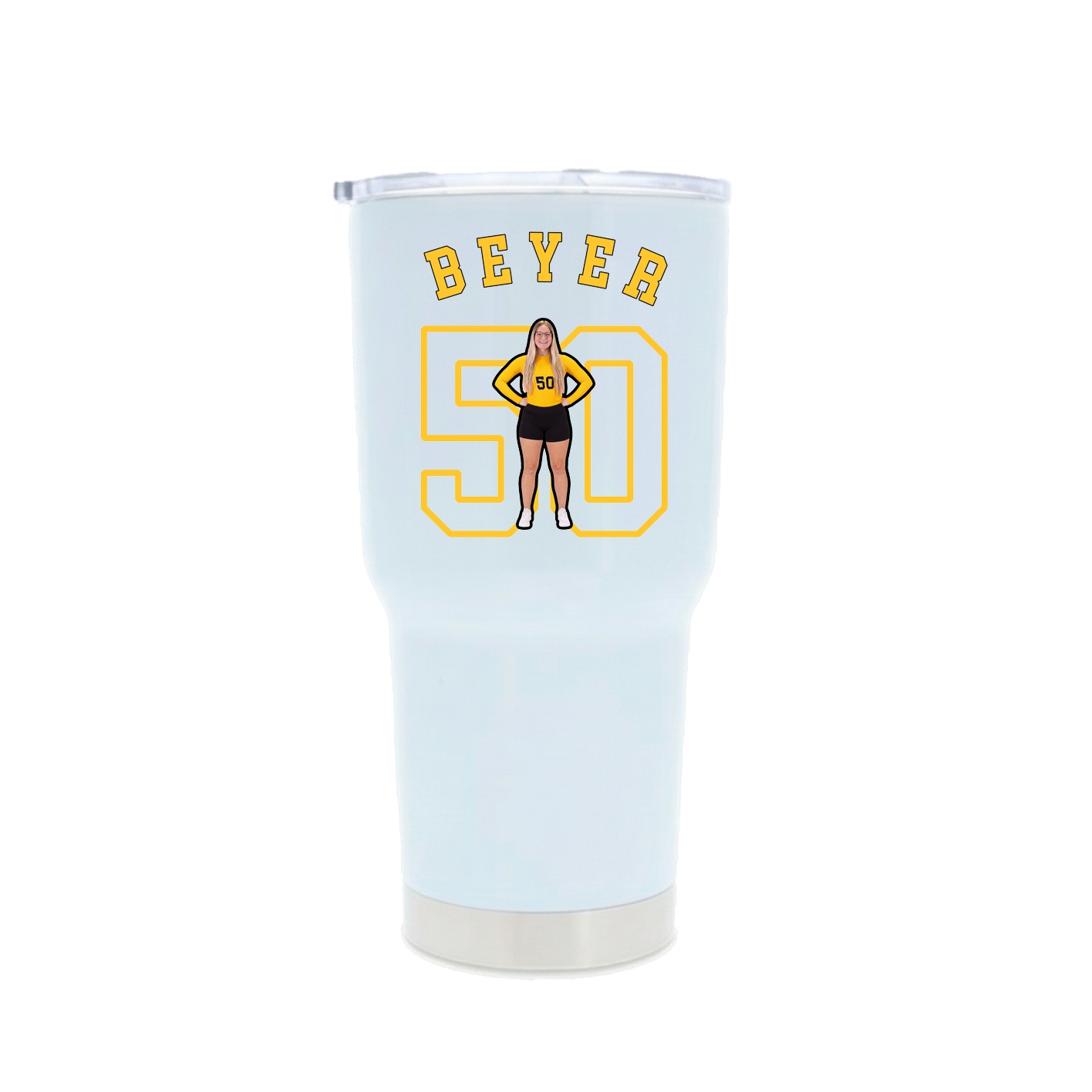 30oz Stainless Steel Tumbler — Shirsey Arch in White
