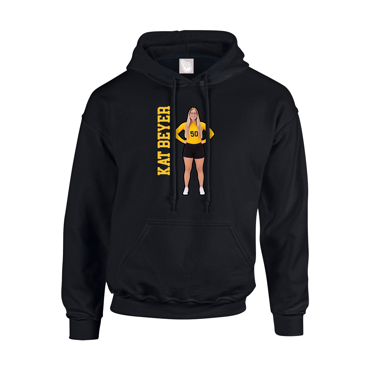 Hoodie — Name Vertical in Black