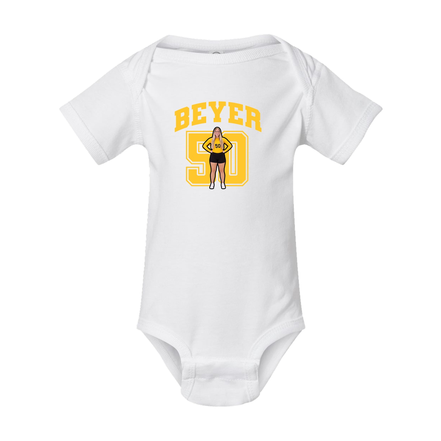 Baby Onesie — Number in White