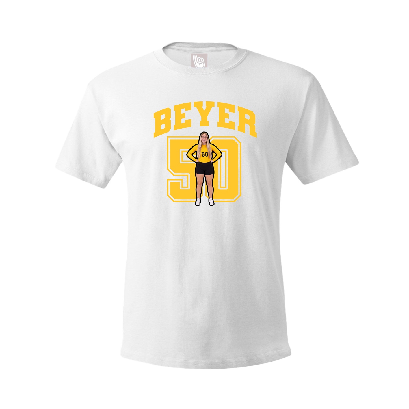 Youth Tee — Number in White