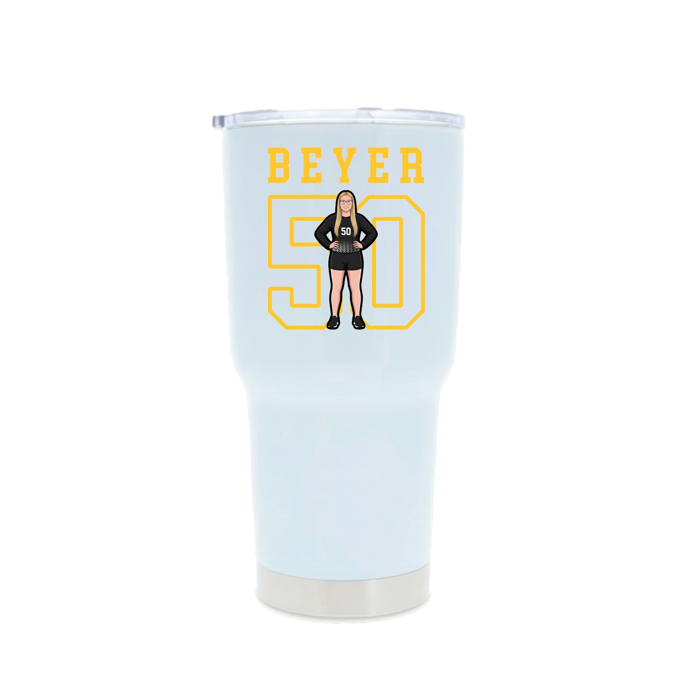30oz Stainless Steel Tumbler — Shirsey in White