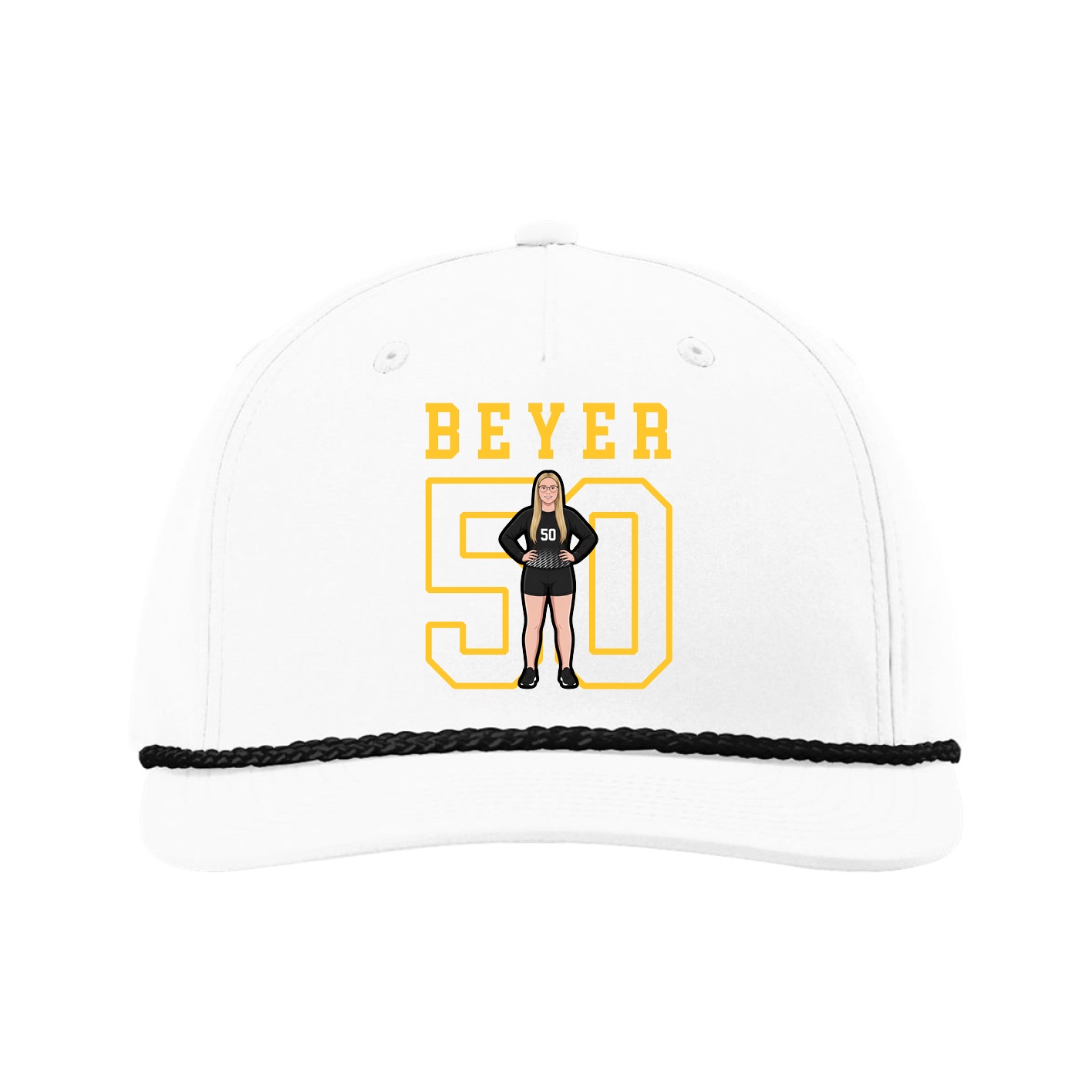 Five-Panel Classic Rope Cap — Shirsey in White