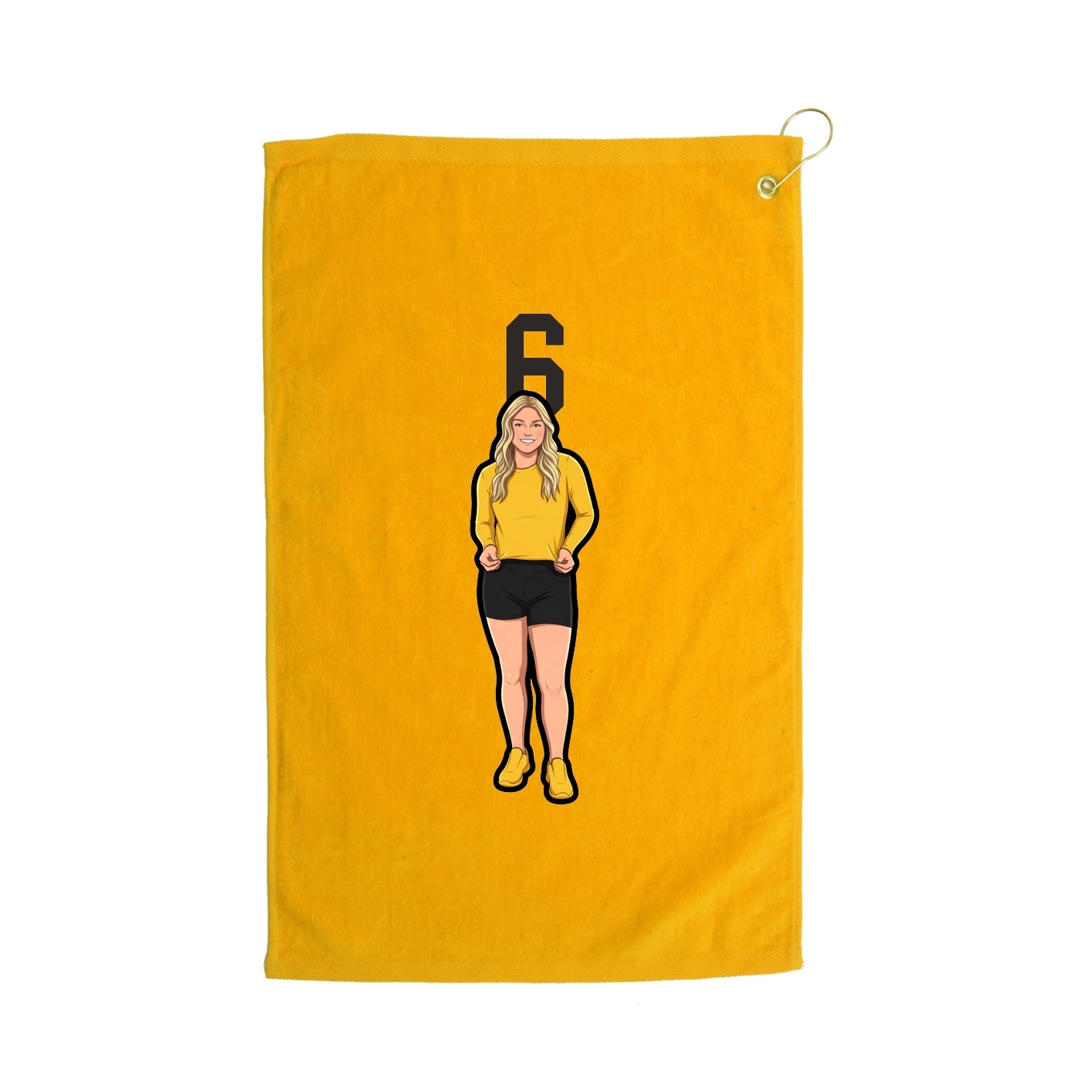 Golf Towel — Number Top in Gold