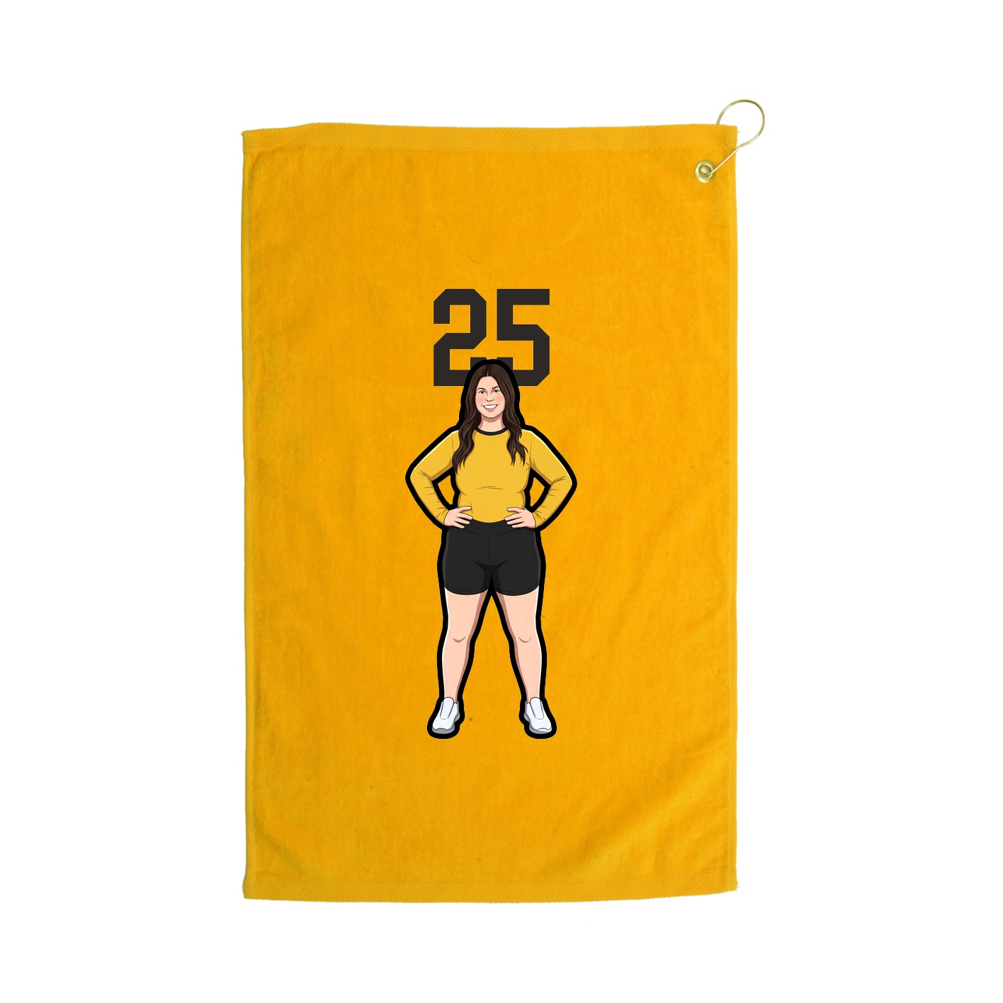 Golf Towel — Number Top in Gold