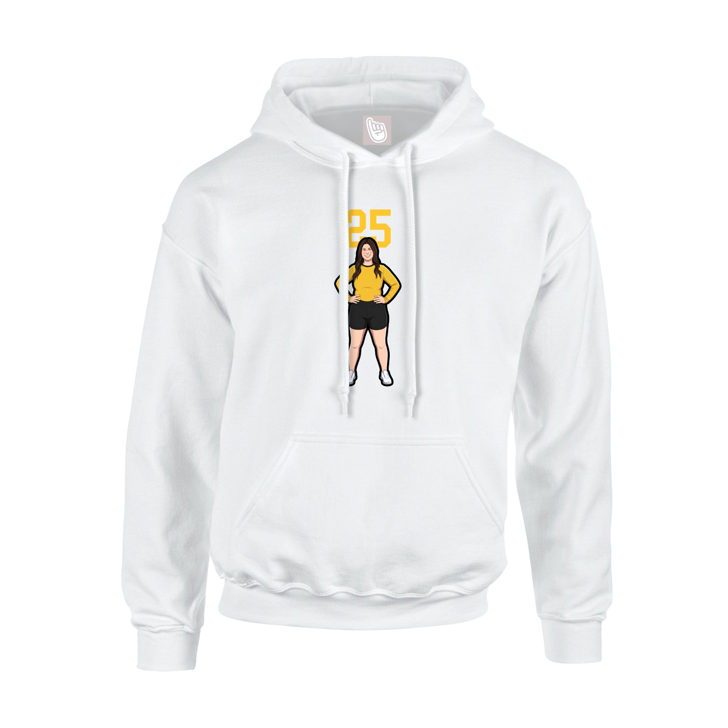 Youth Hoodie — Number Top in White