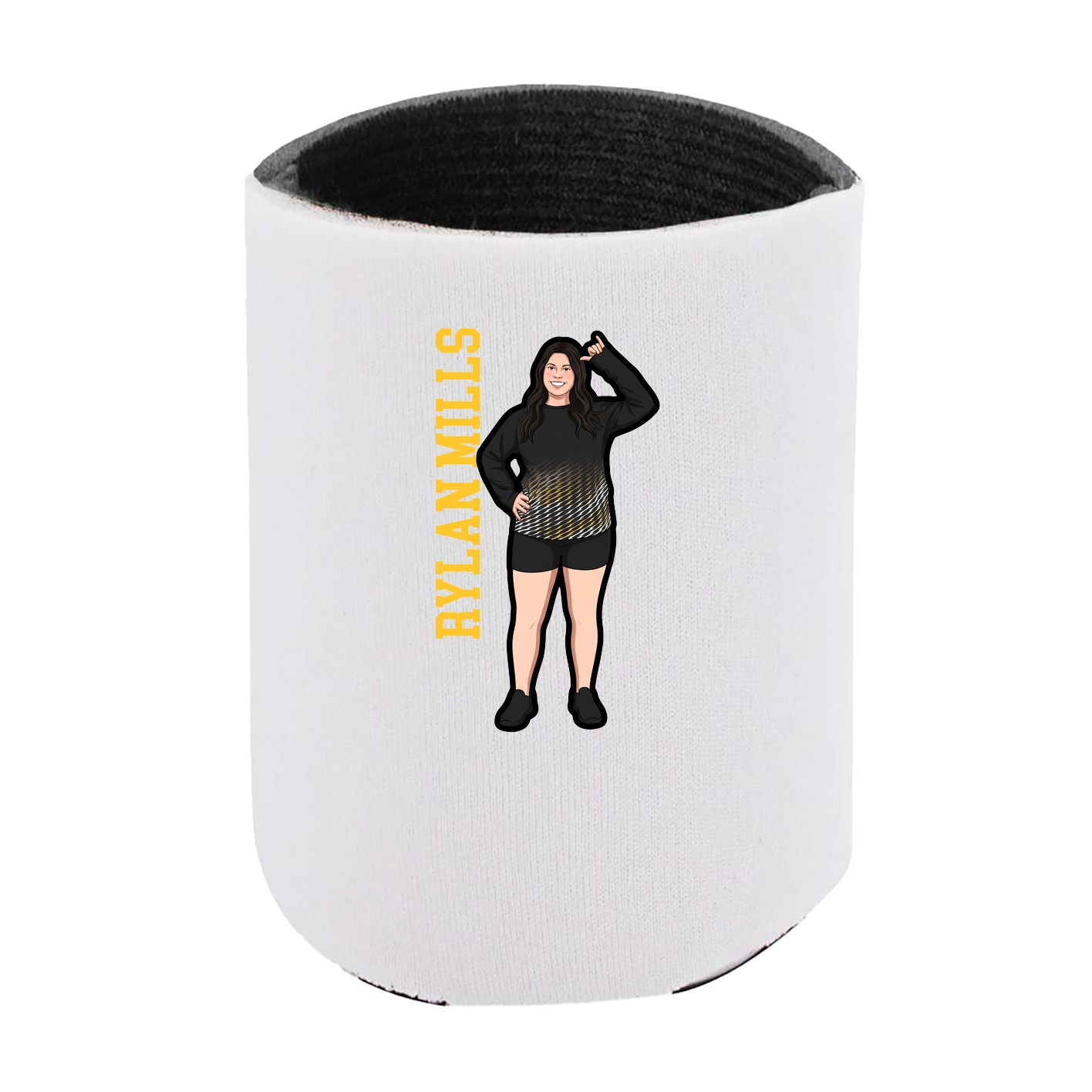 Can Holder — Name Vertical in White