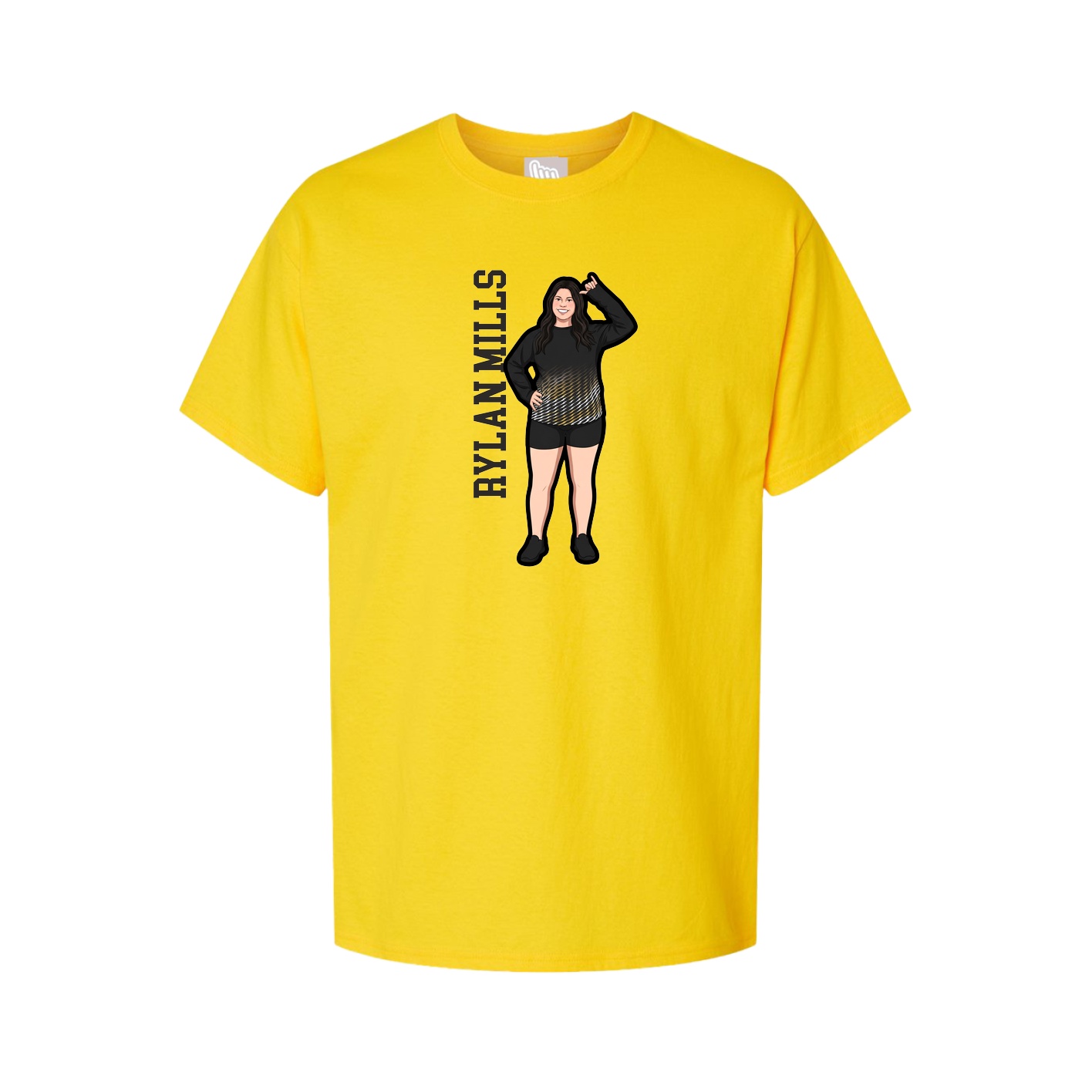 Youth Tee — Name Vertical in Gold