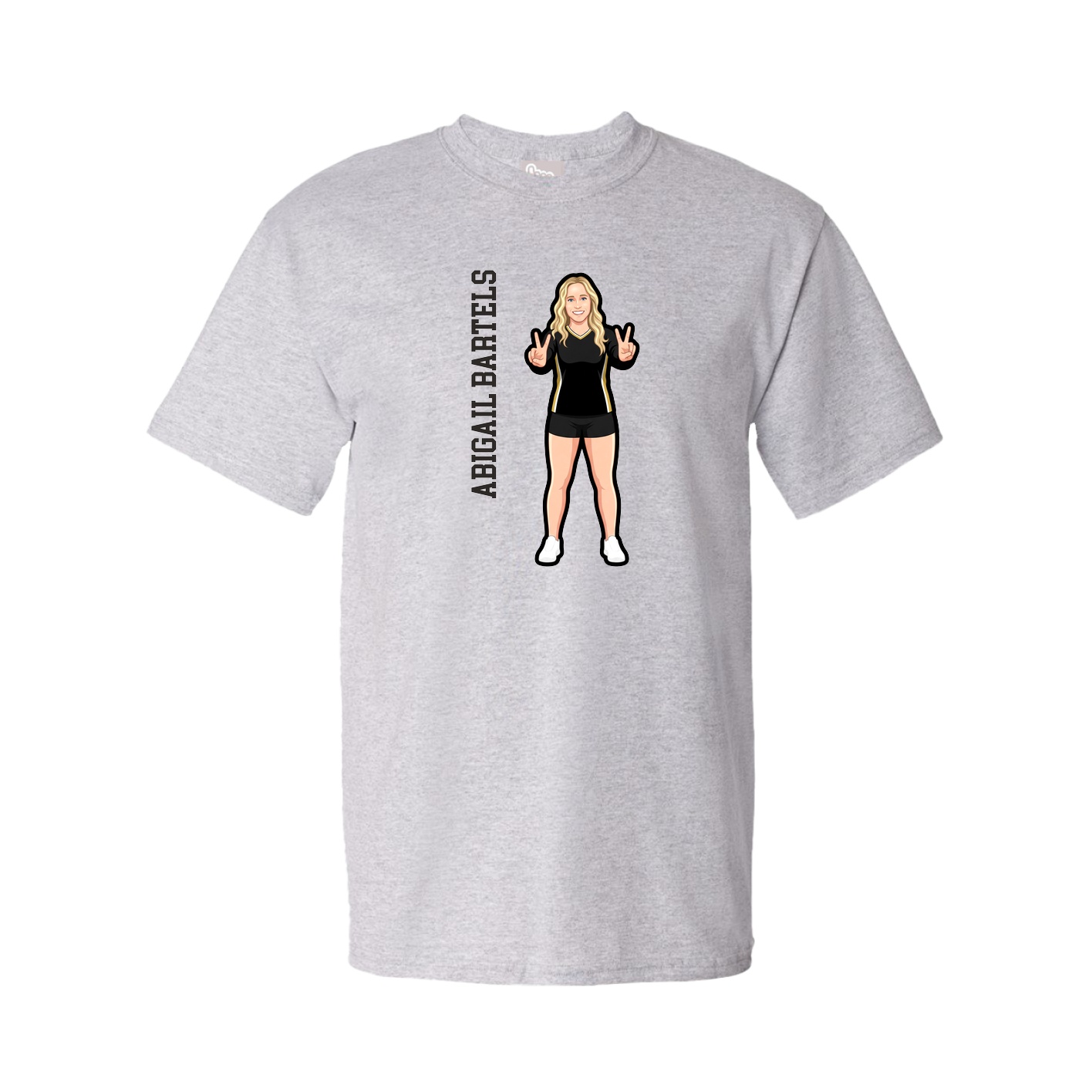 Youth Tee — Name Vertical in Grey