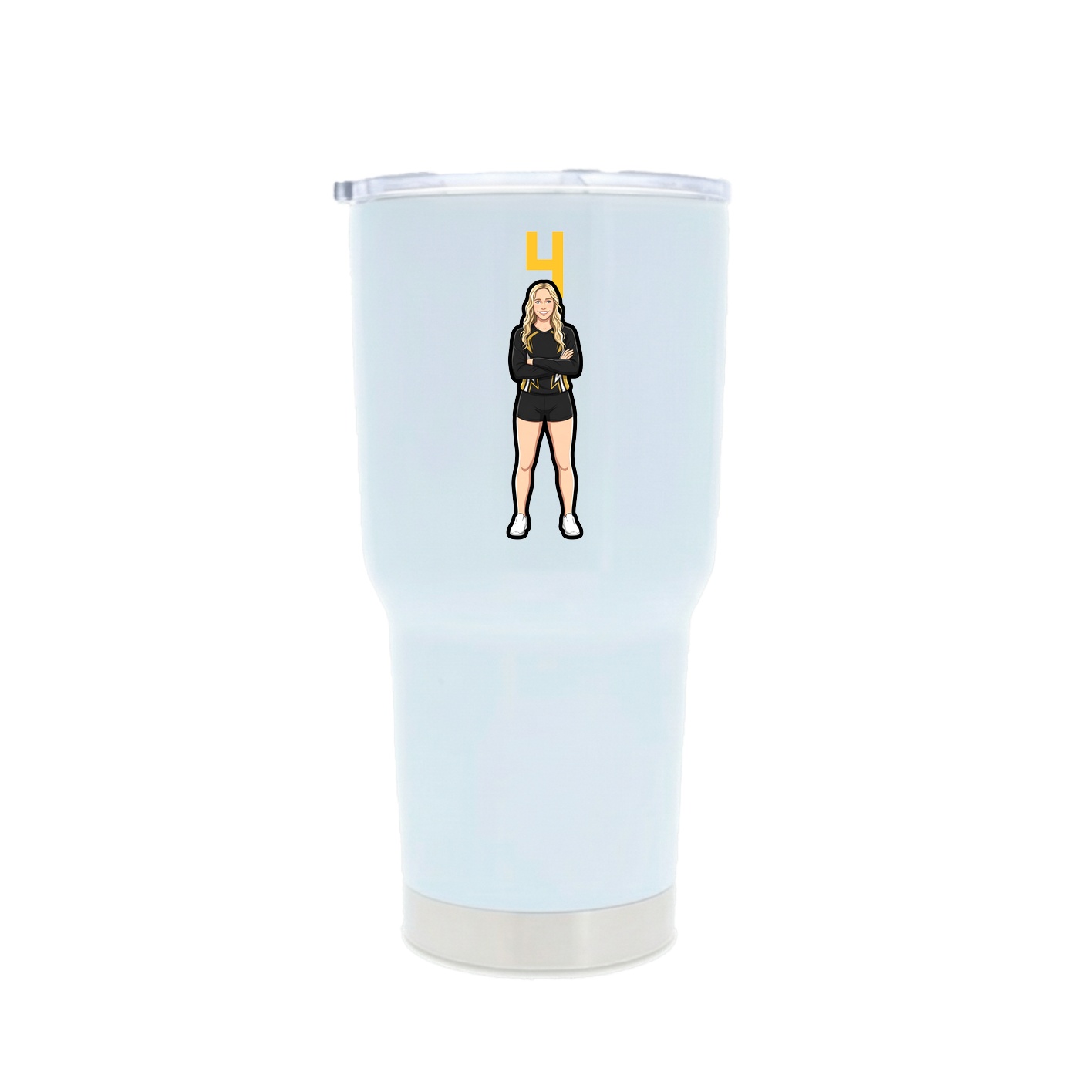 30oz Stainless Steel Tumbler — Number Top in White