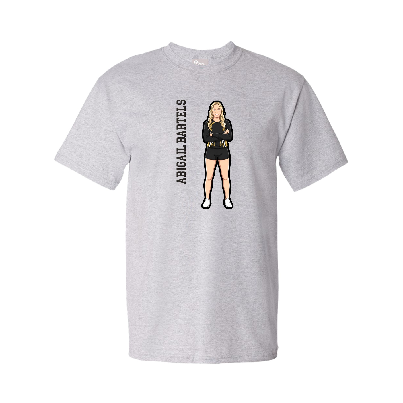 Tee — Name Vertical in Grey