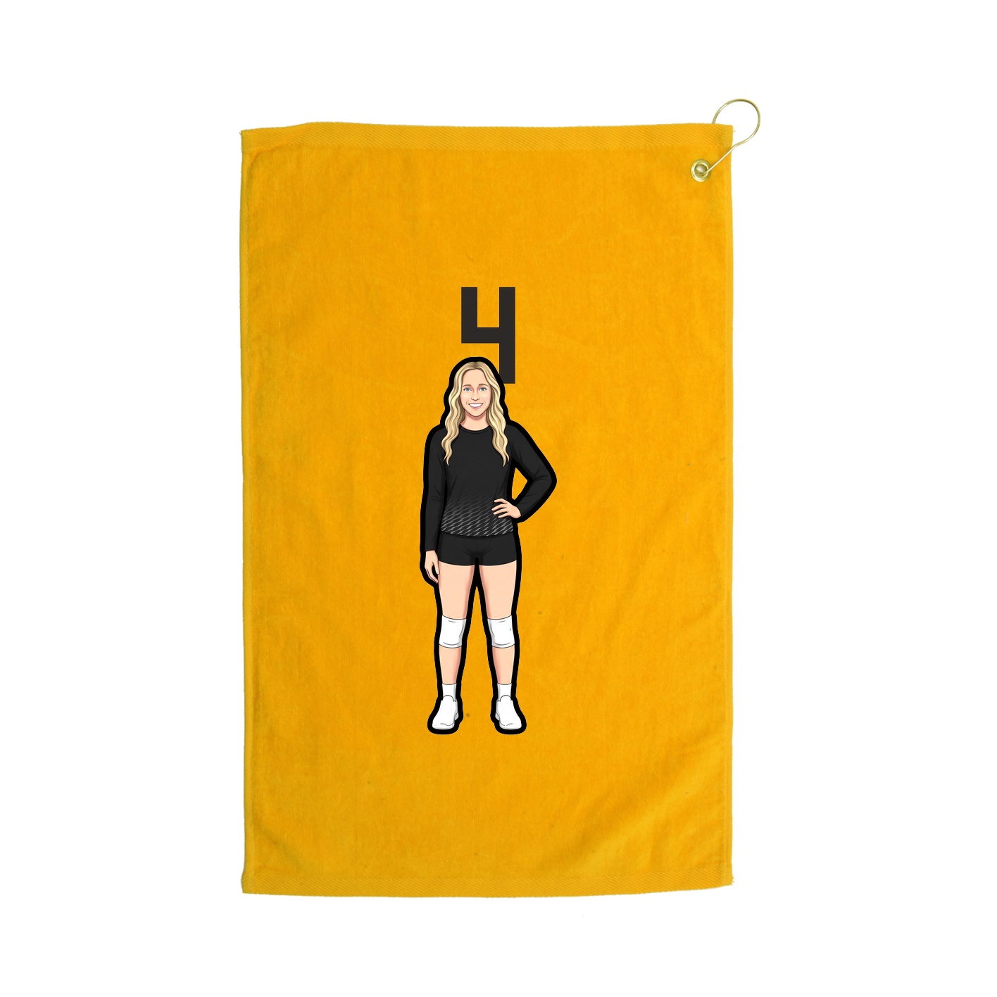 Golf Towel — Number Top in Gold