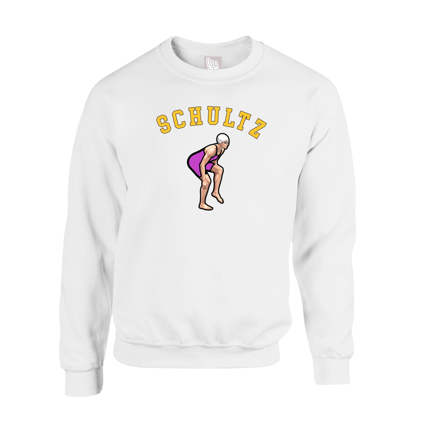 Fleece Crew — Shirsey Arch in White