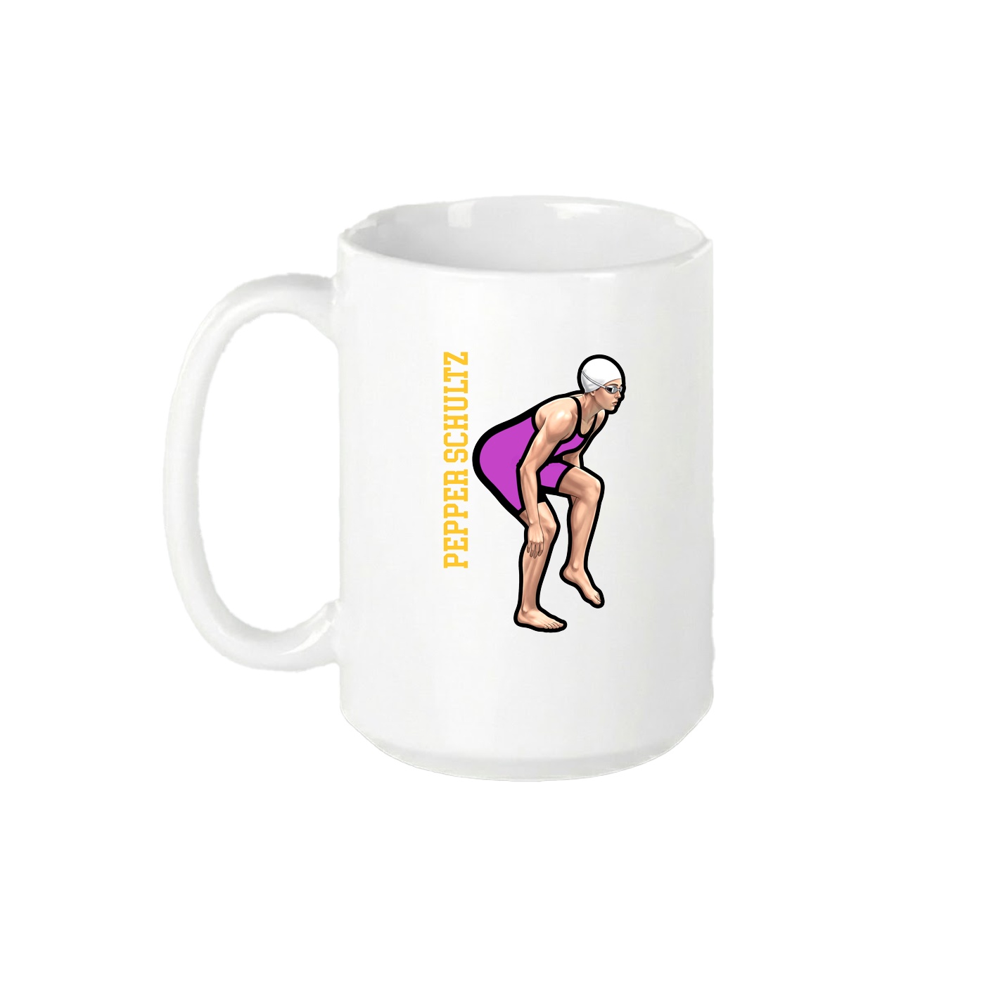 15oz Coffee Mug — Name Vertical in White