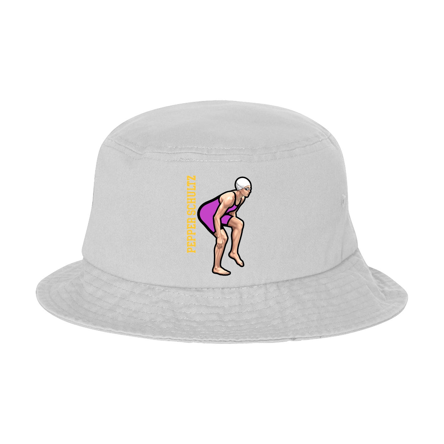 Bucket Cap — Name Vertical in White
