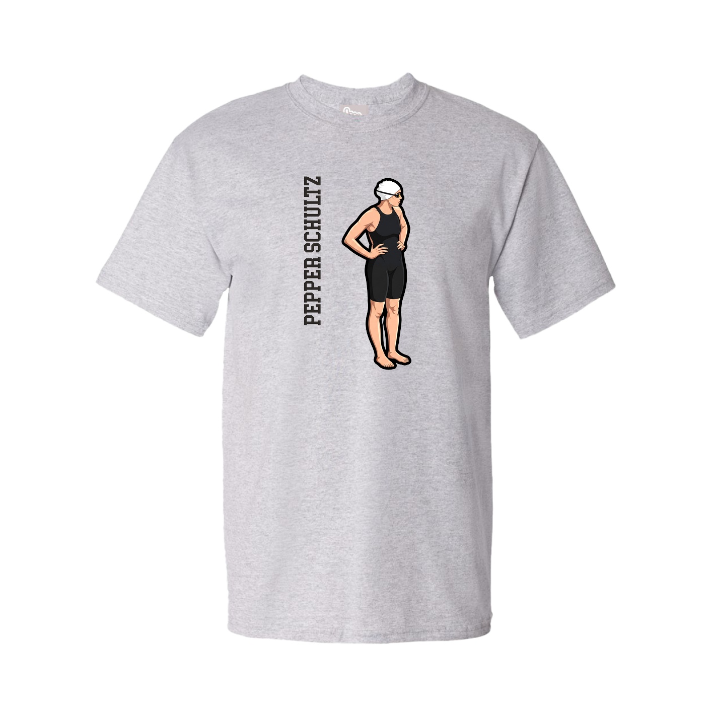 Tee — Name Vertical in Grey
