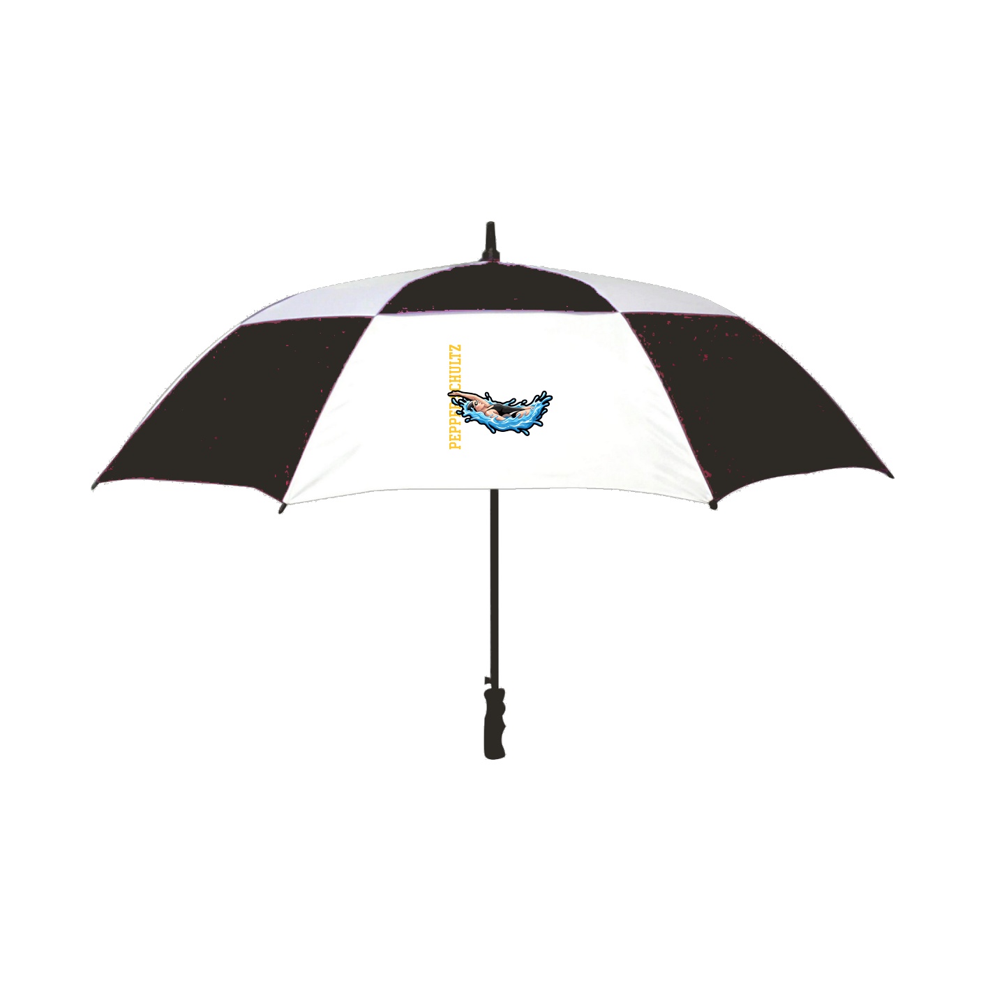 Golf Umbrella — Name Vertical in Black