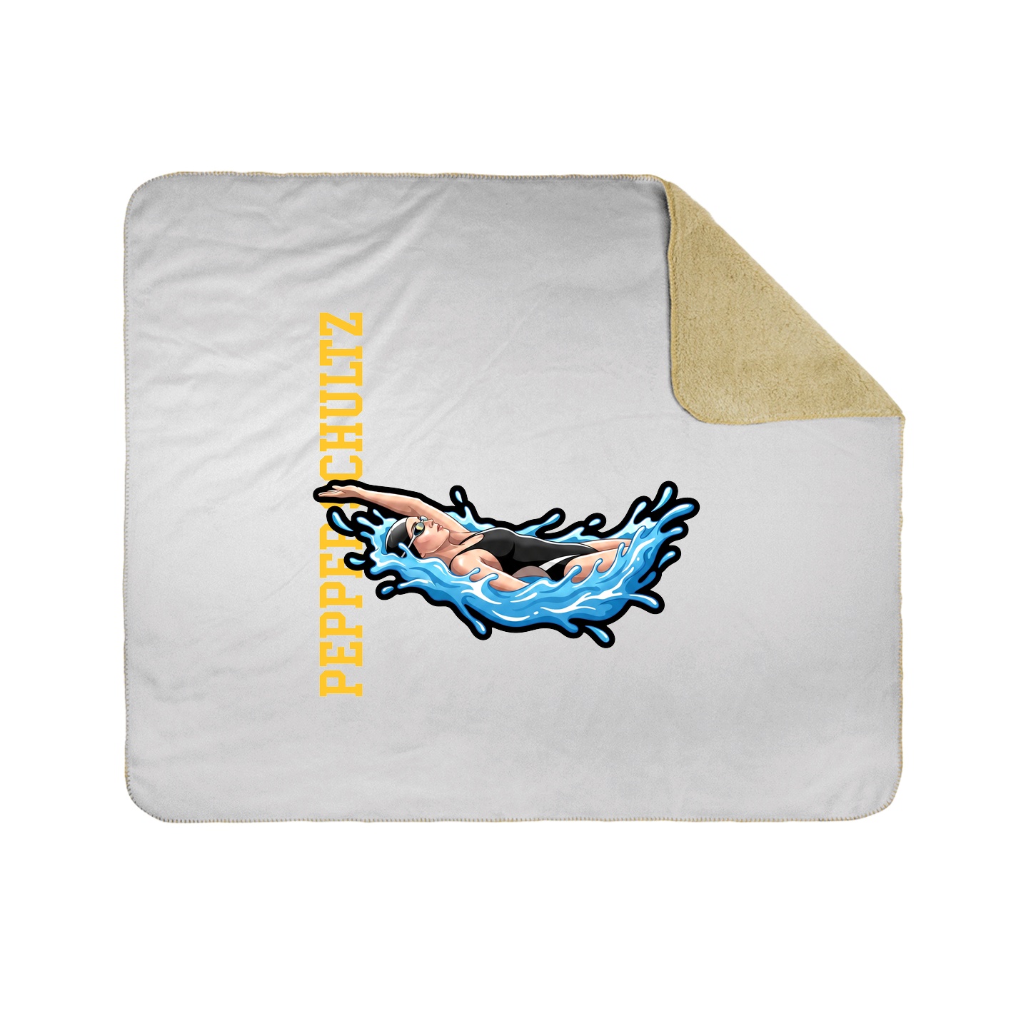 Throw Blanket — Name Vertical in White