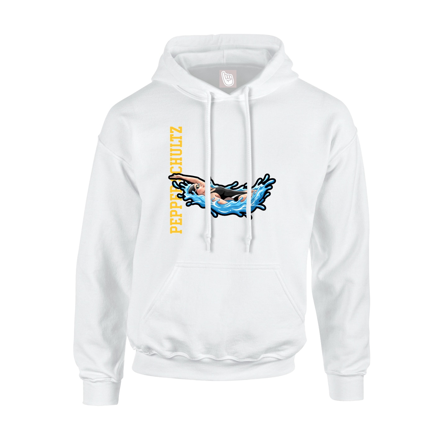 Hoodie — Name Vertical in White
