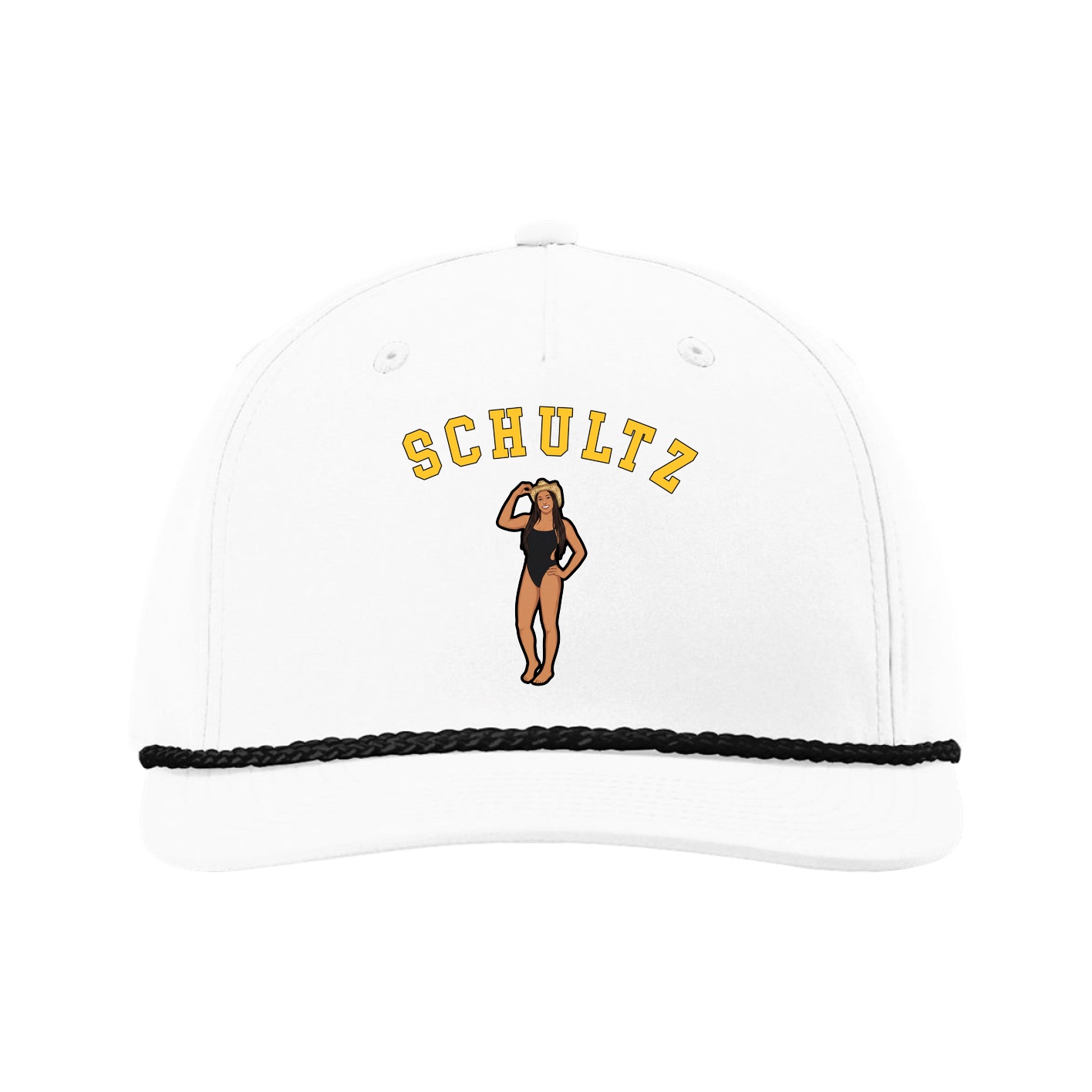 Five-Panel Classic Rope Cap — Shirsey Arch in White