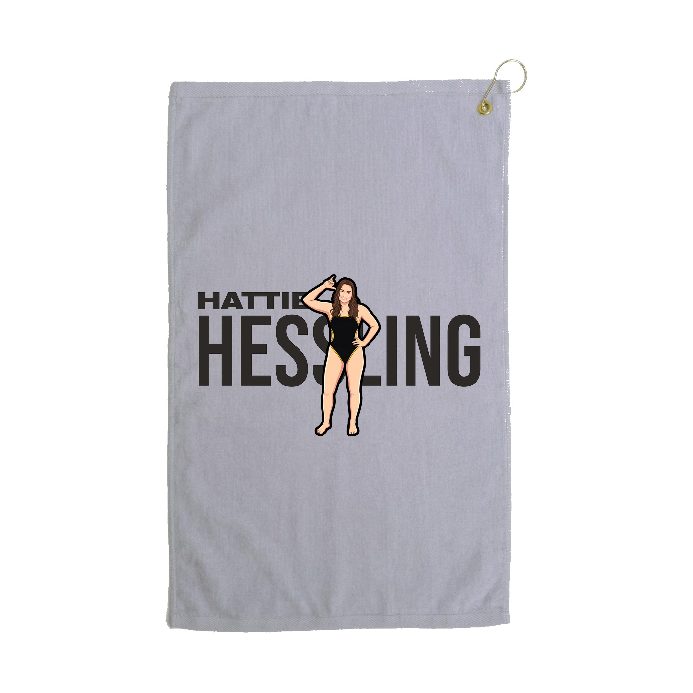 Golf Towel — Player Name in Grey