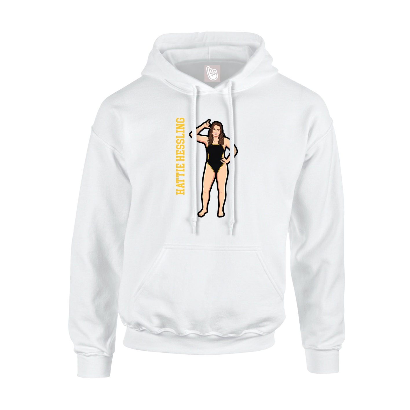 Hoodie — Name Vertical in White