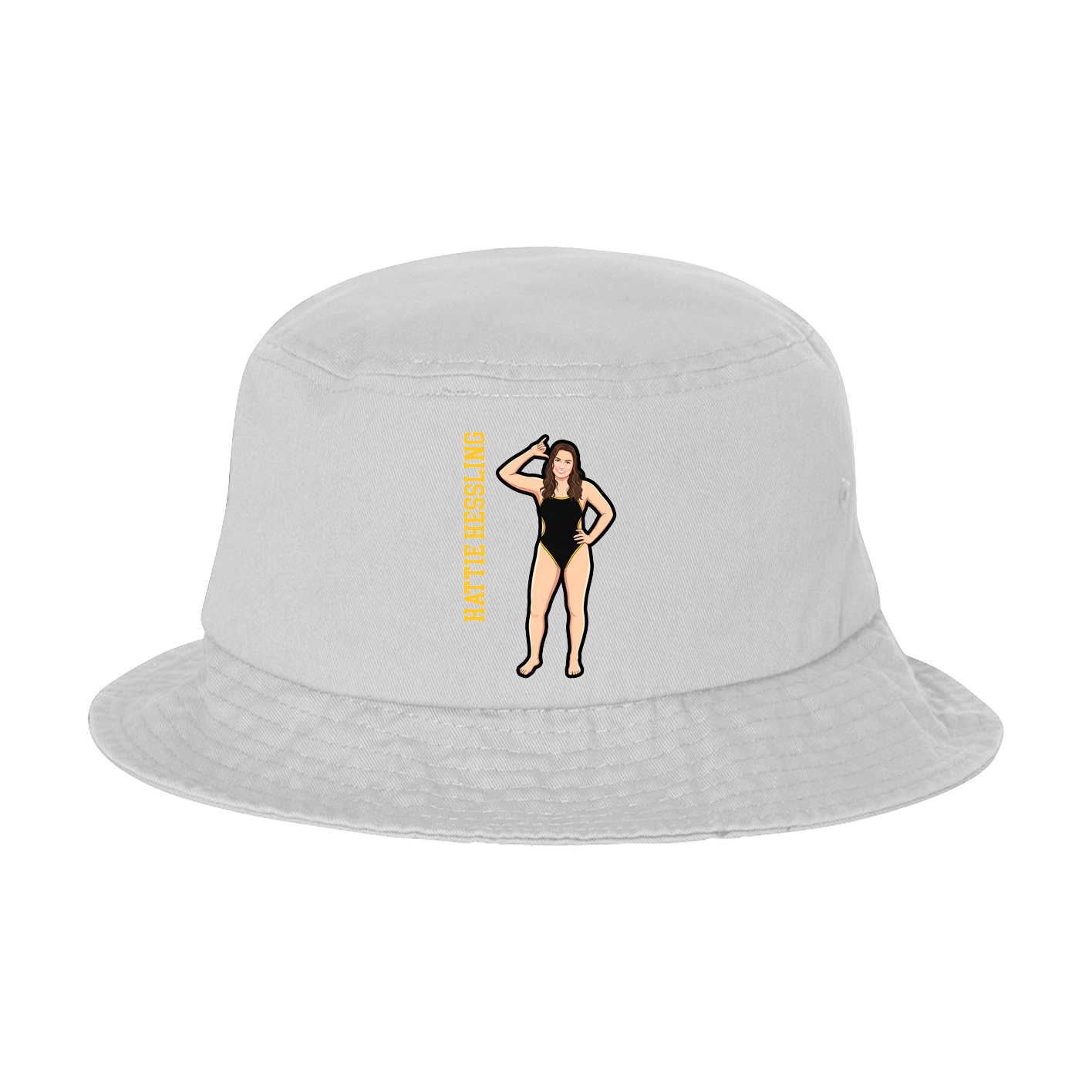 Bucket Cap — Name Vertical in White