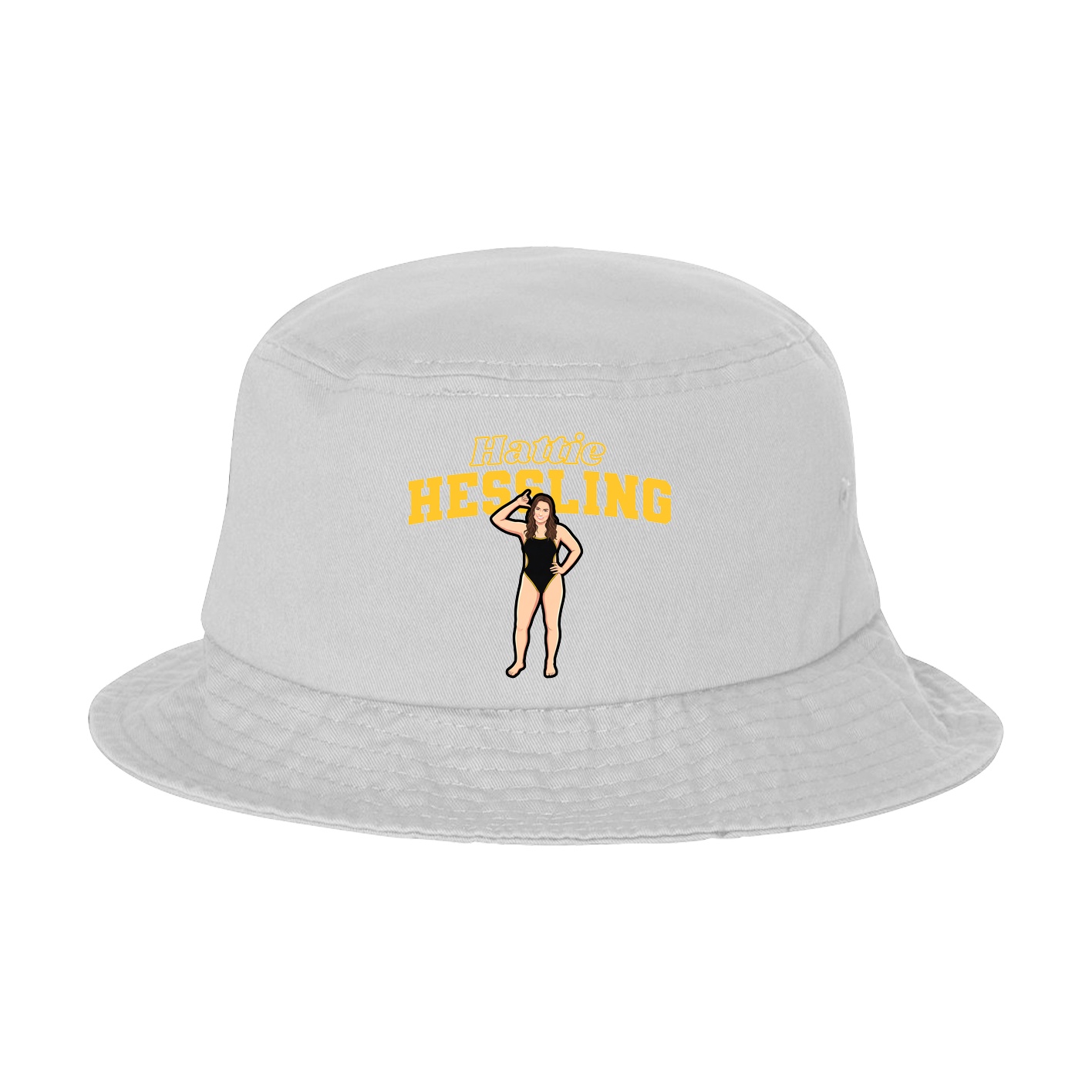 Bucket Cap — Name Arch in White