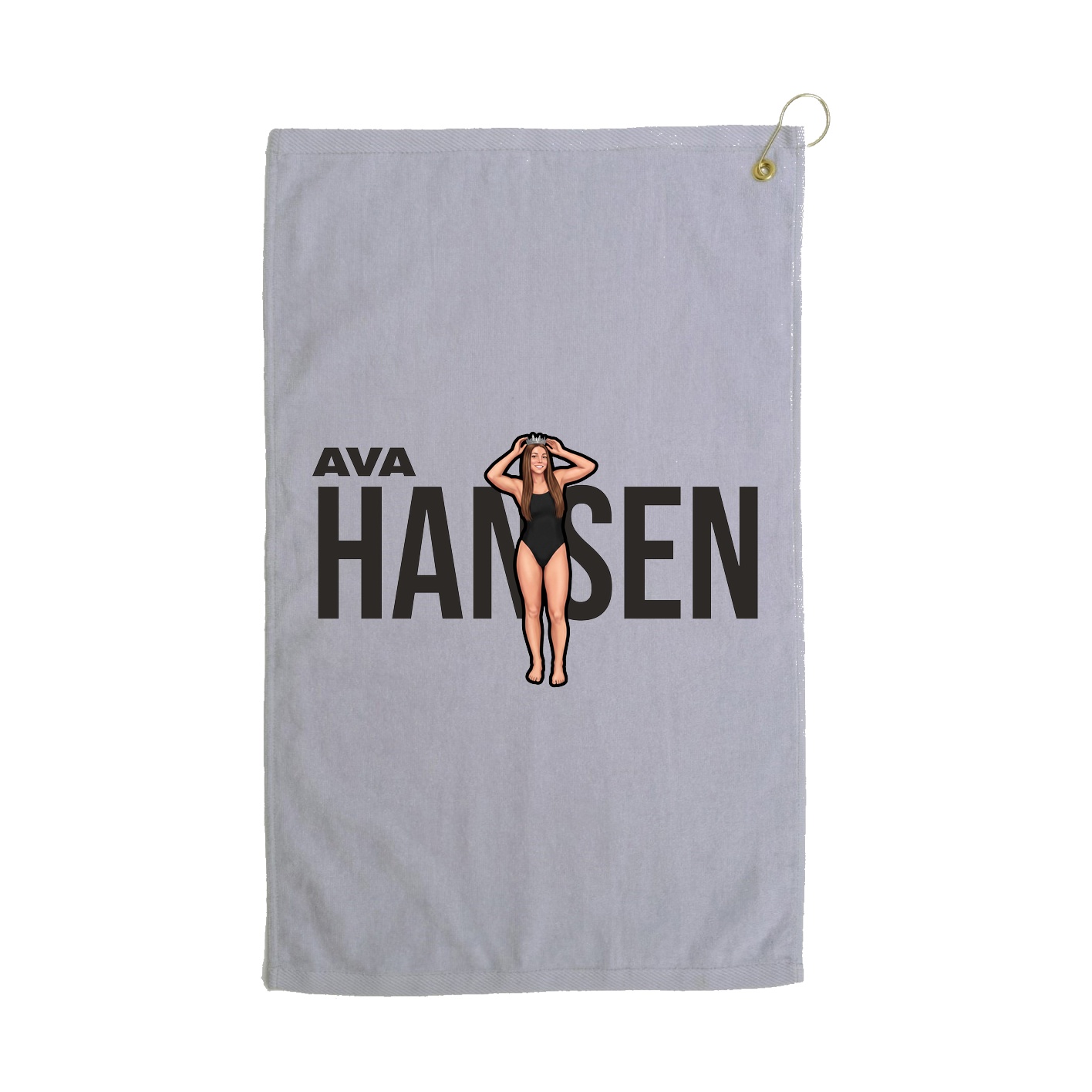 Golf Towel — Player Name in Grey