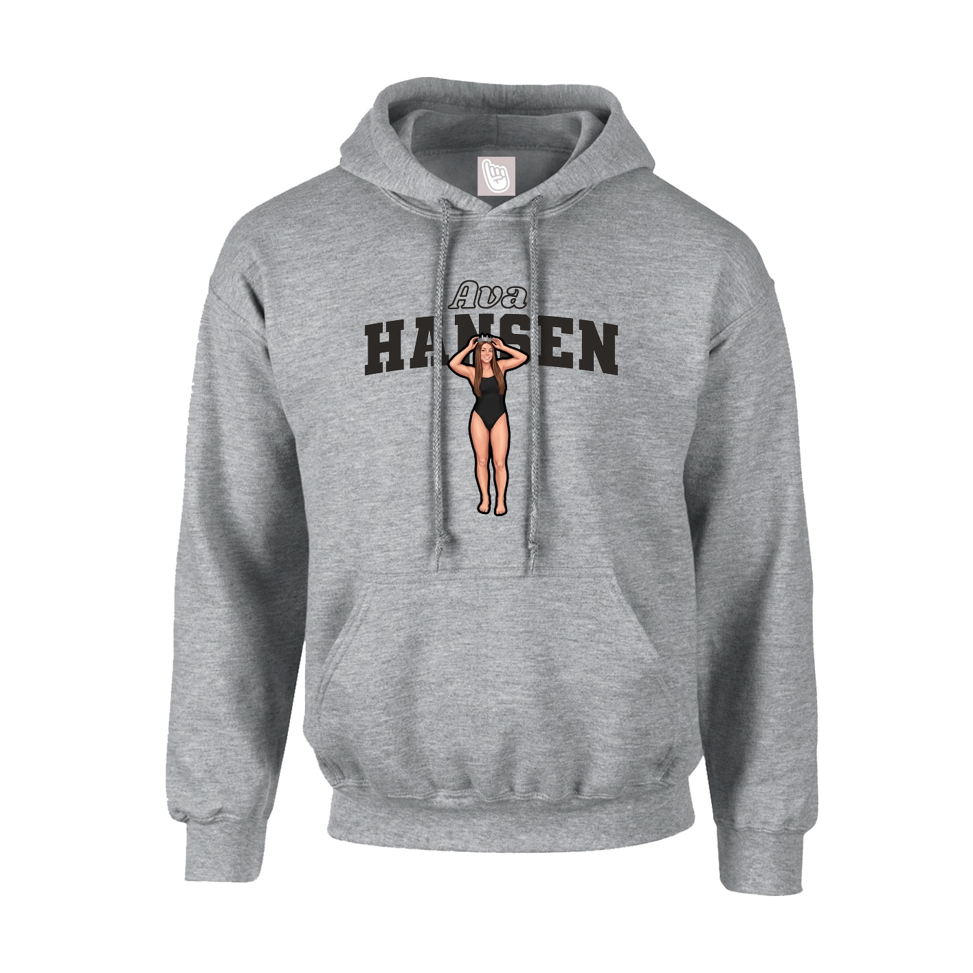 Hoodie — Name Arch in Grey