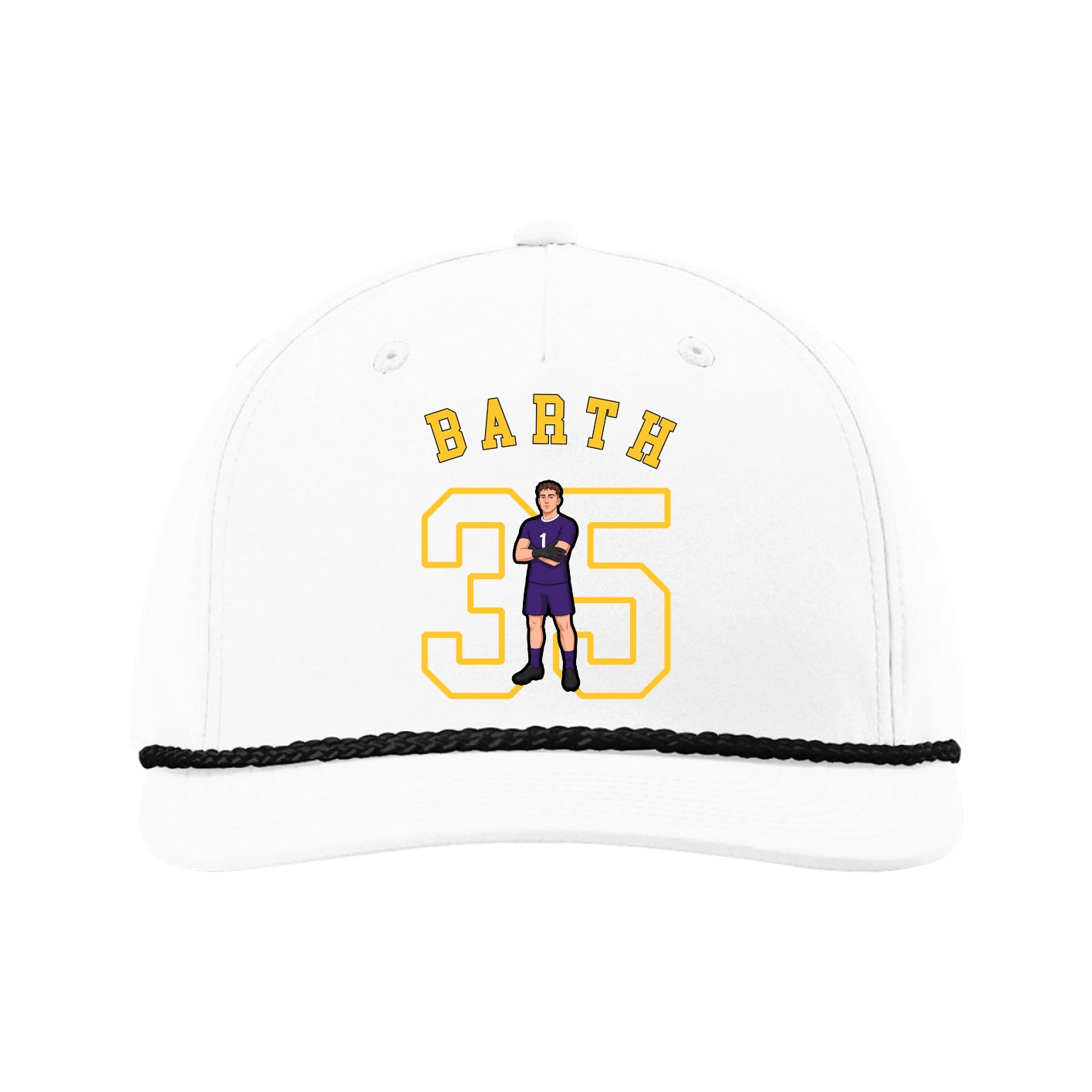 Five-Panel Classic Rope Cap — Shirsey Arch in White