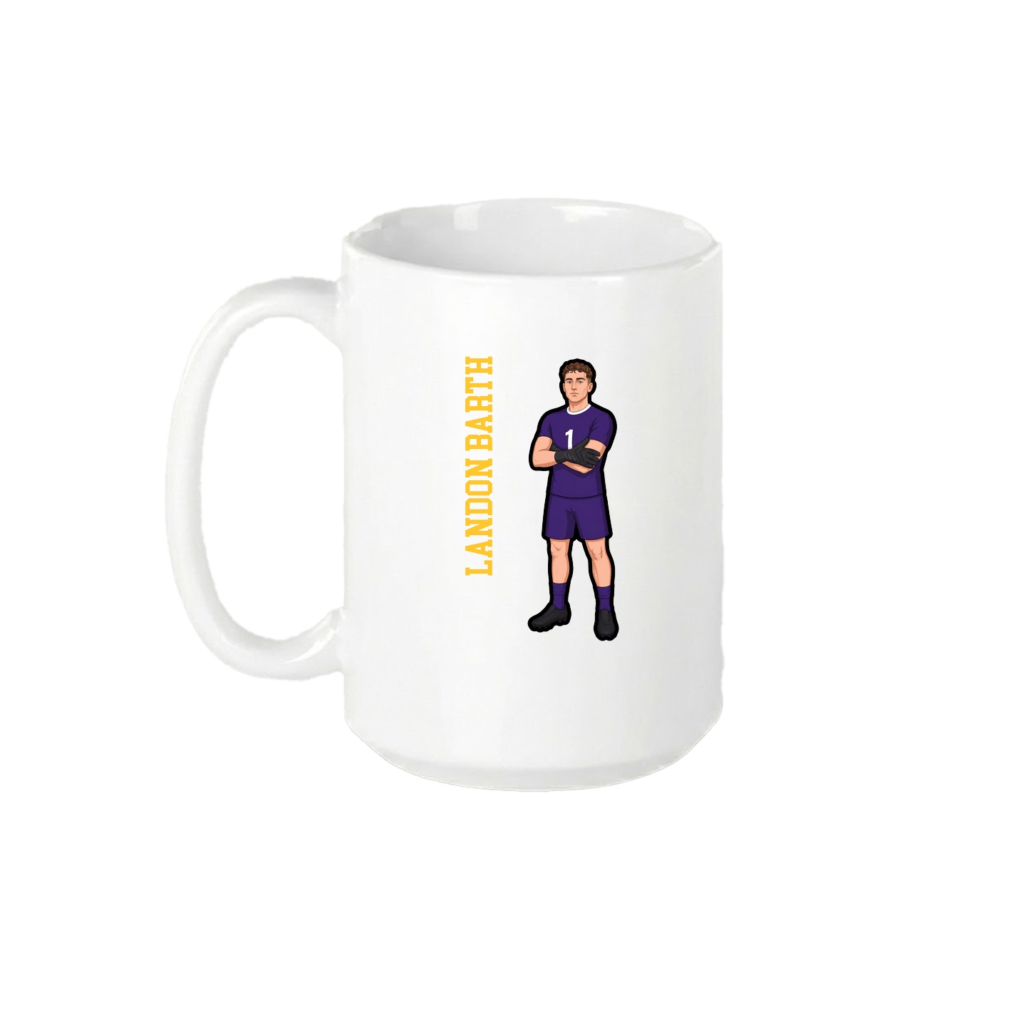 15oz Coffee Mug — Name Vertical in White