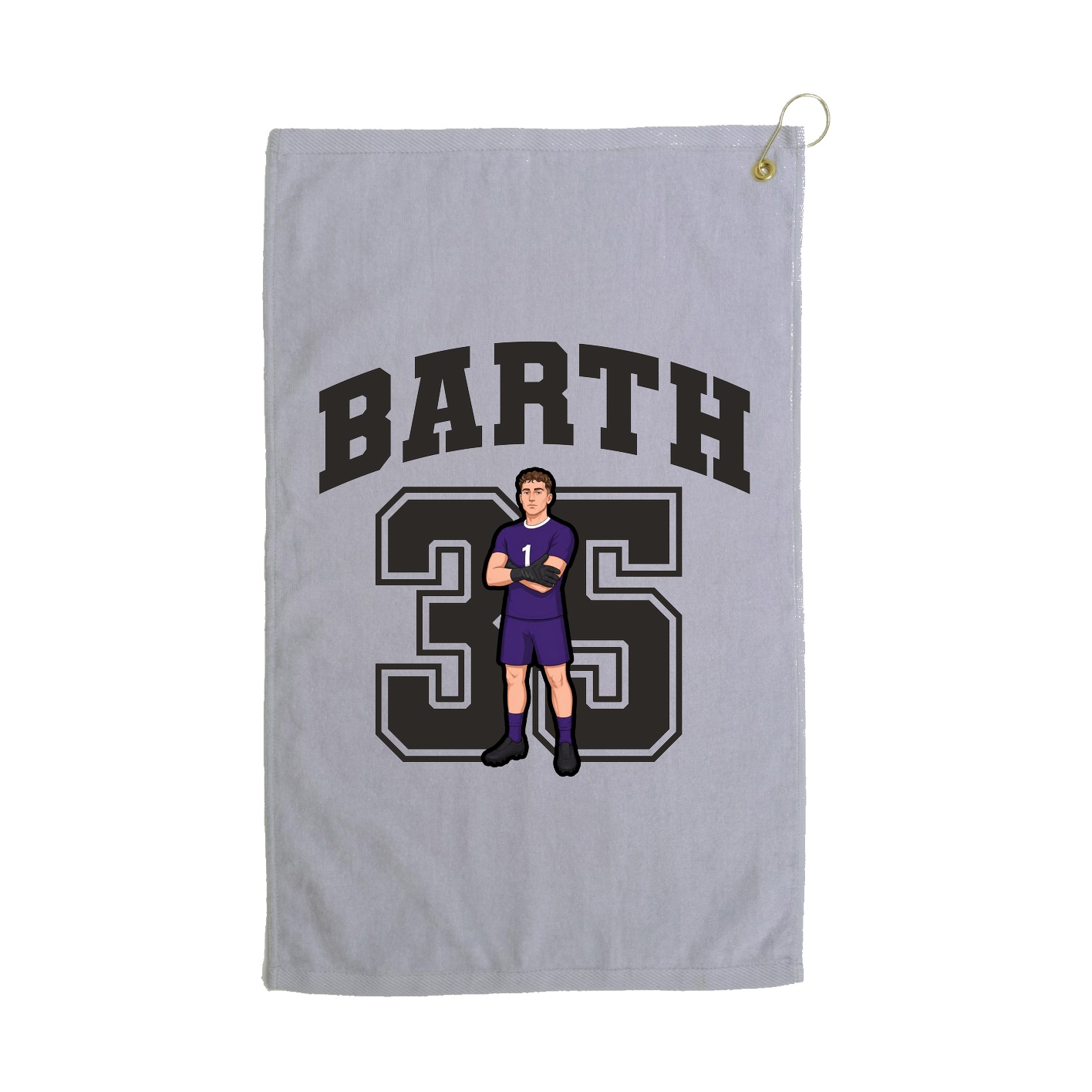 Golf Towel — Number in Grey