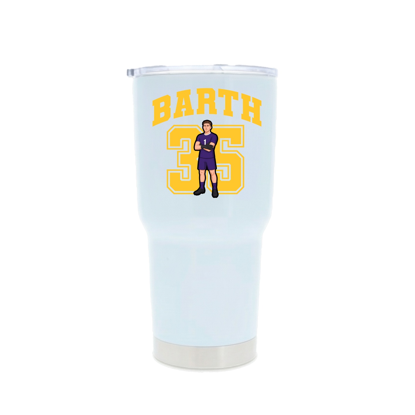 30oz Stainless Steel Tumbler — Number in White