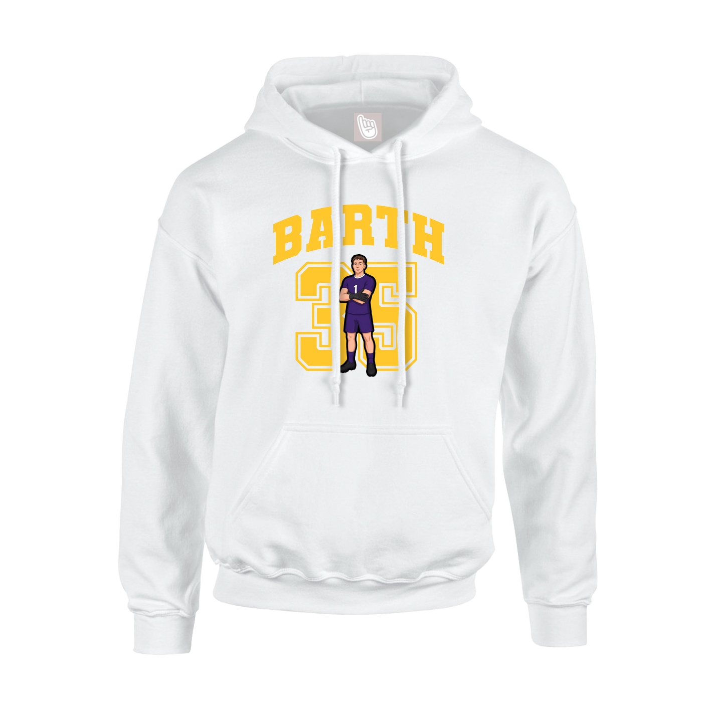 Hoodie — Number in White