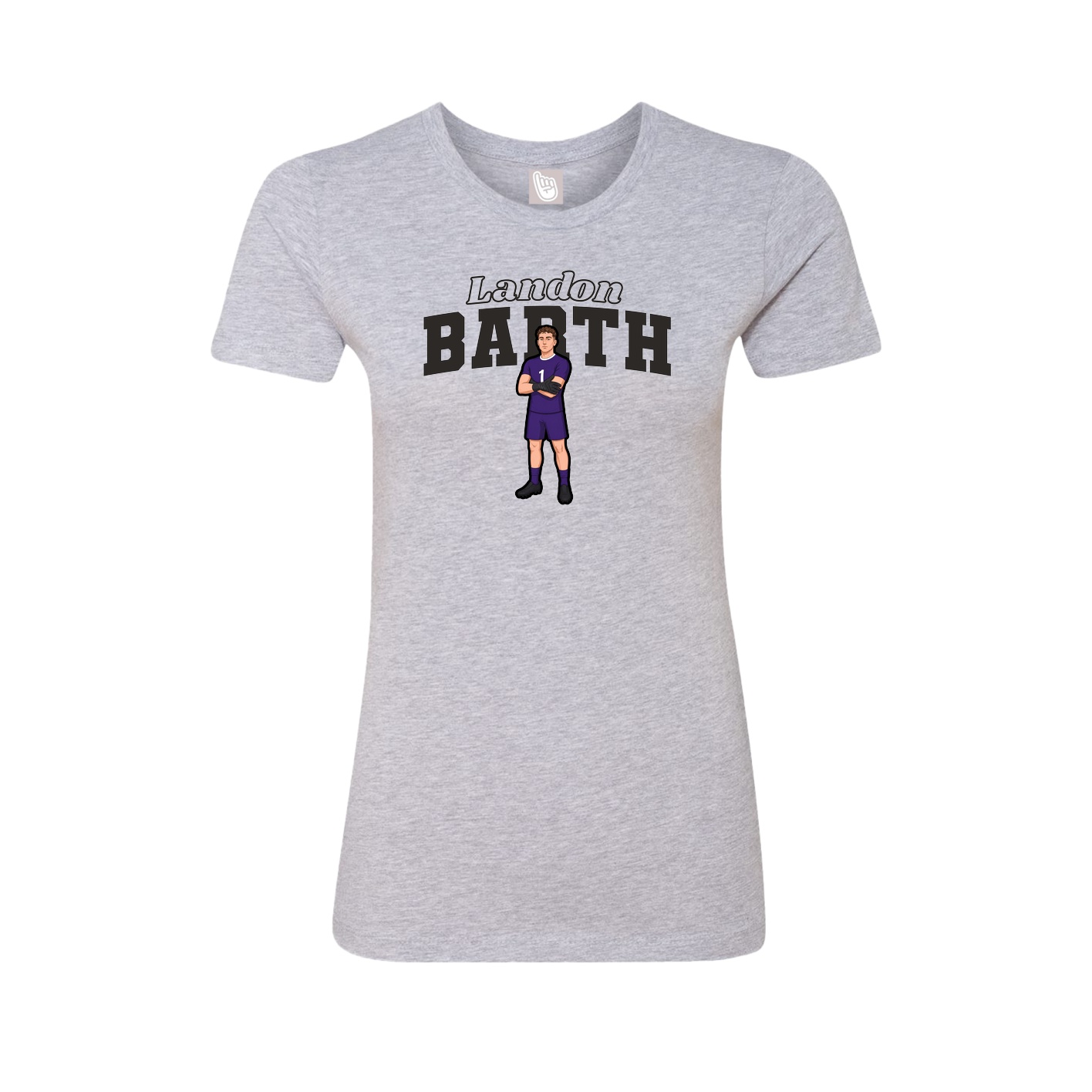 Fitted Women's Tee — Name Arch in Grey