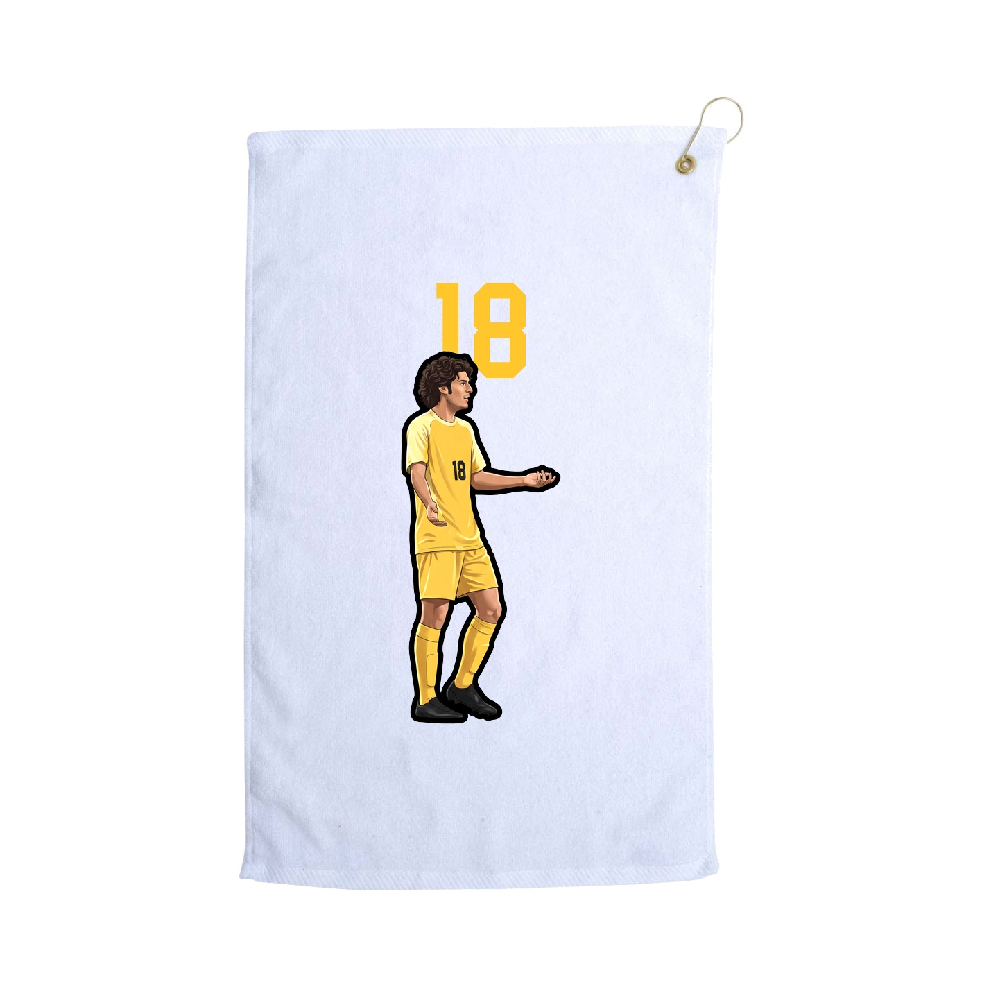 Golf Towel — Number Top in White