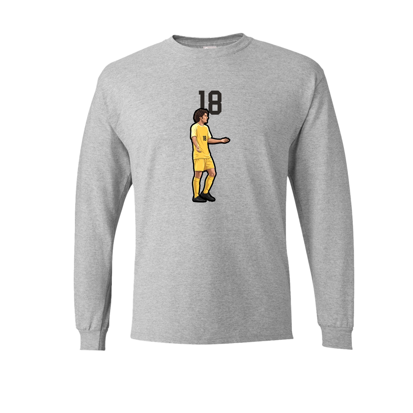 Long Sleeve Tee — Number Top in Grey
