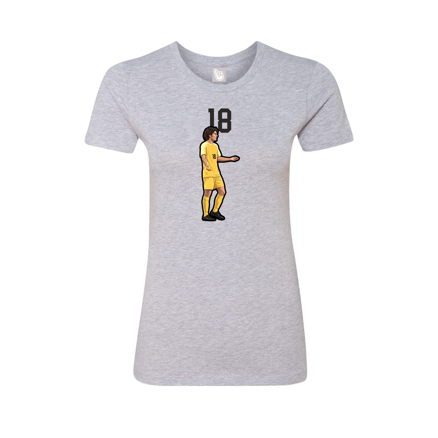 Fitted Women's Tee — Number Top in Grey