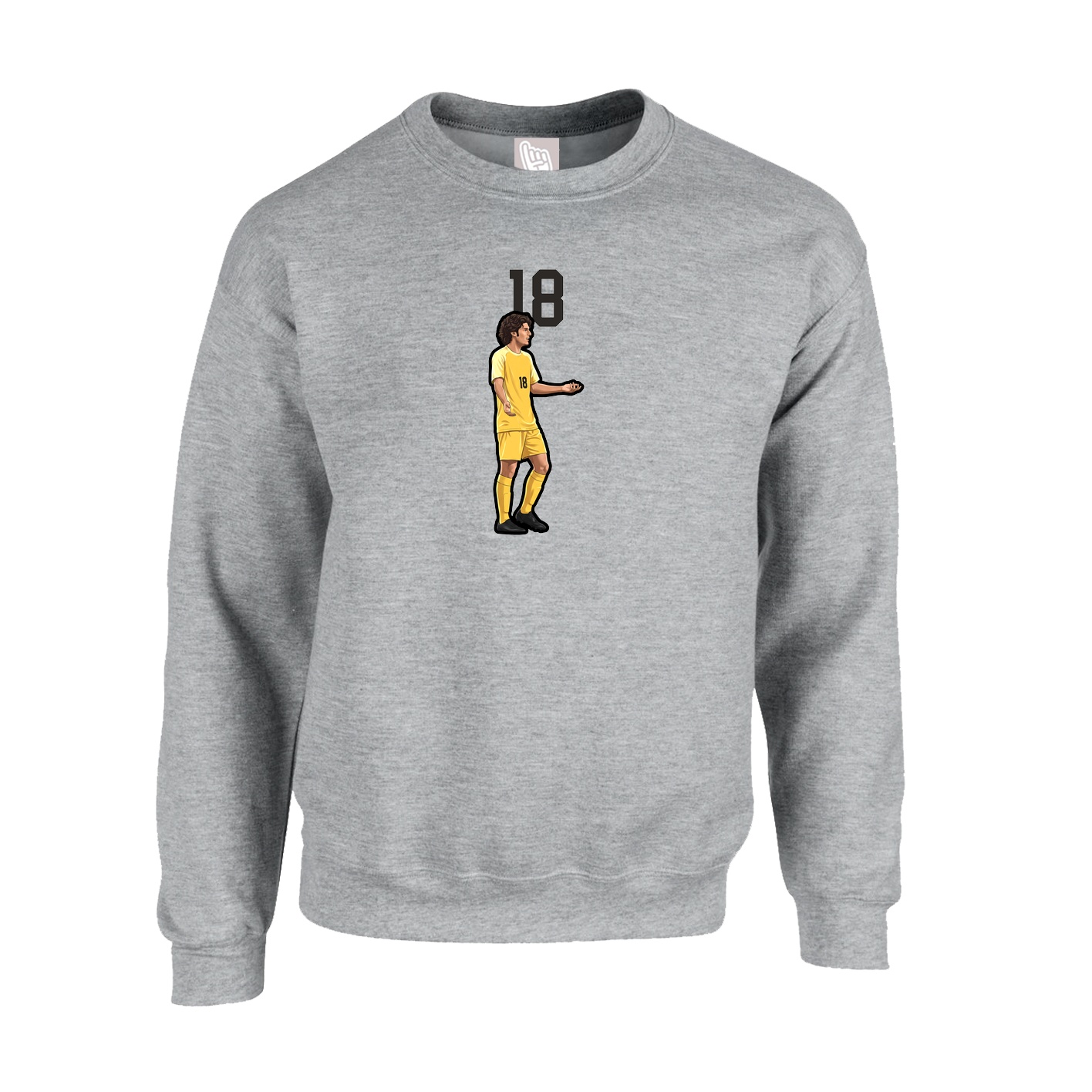 Fleece Crew — Number Top in Grey