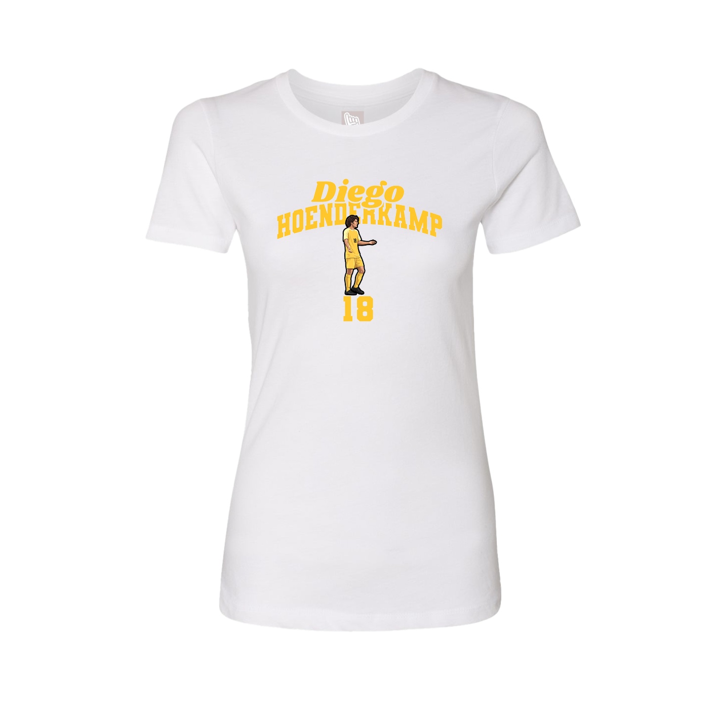 Fitted Women's Tee — Signature Arch in White