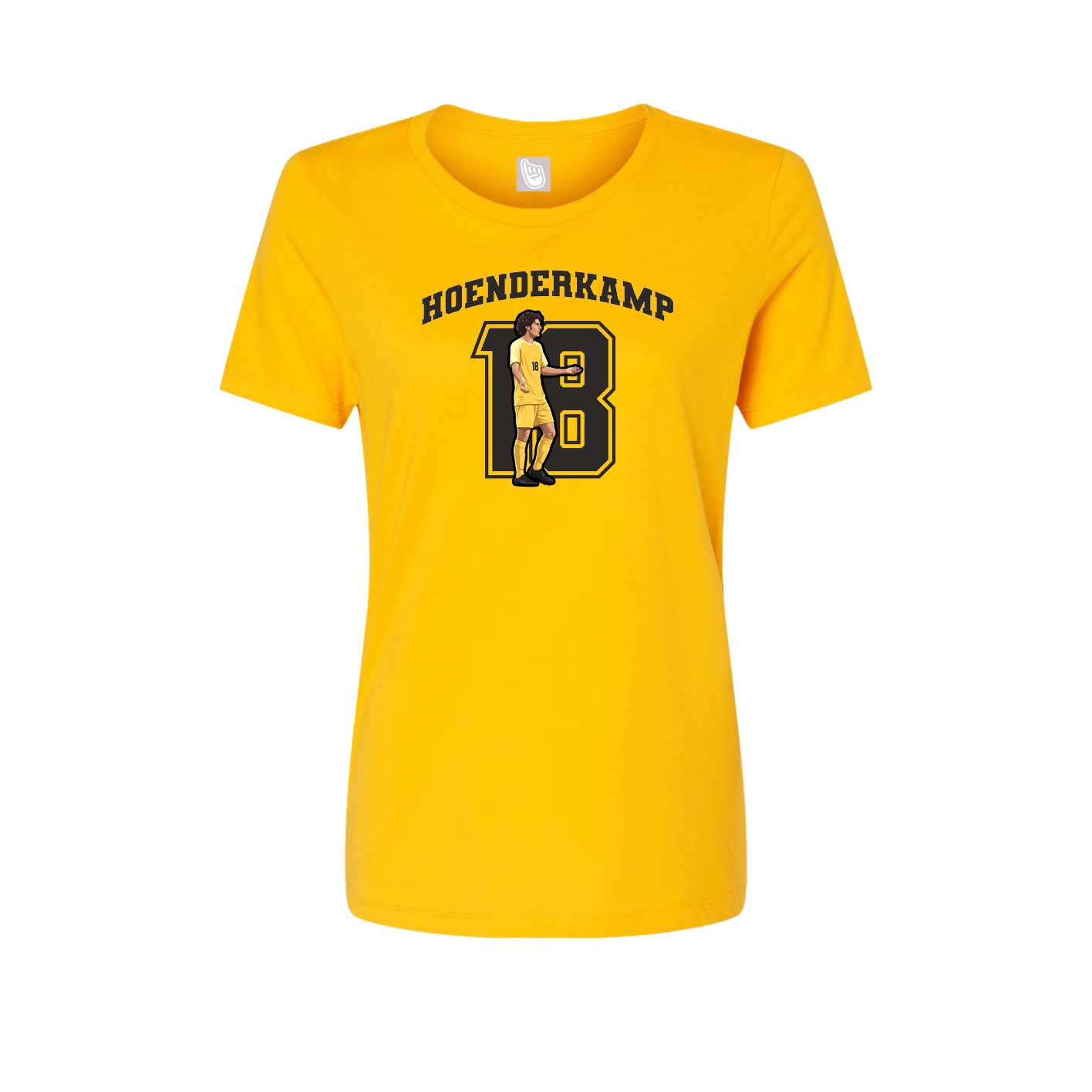 Fitted Women's Tee — Number in Gold