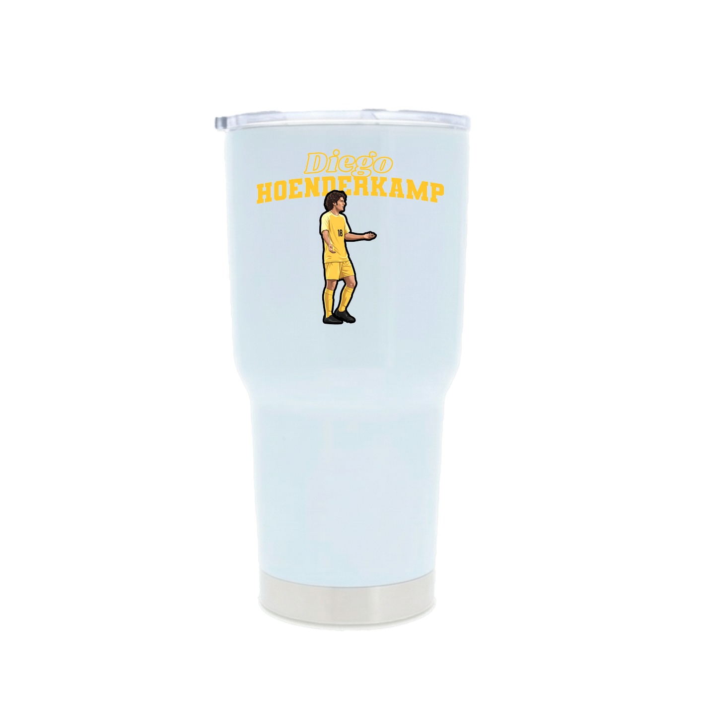 30oz Stainless Steel Tumbler — Name Arch in White