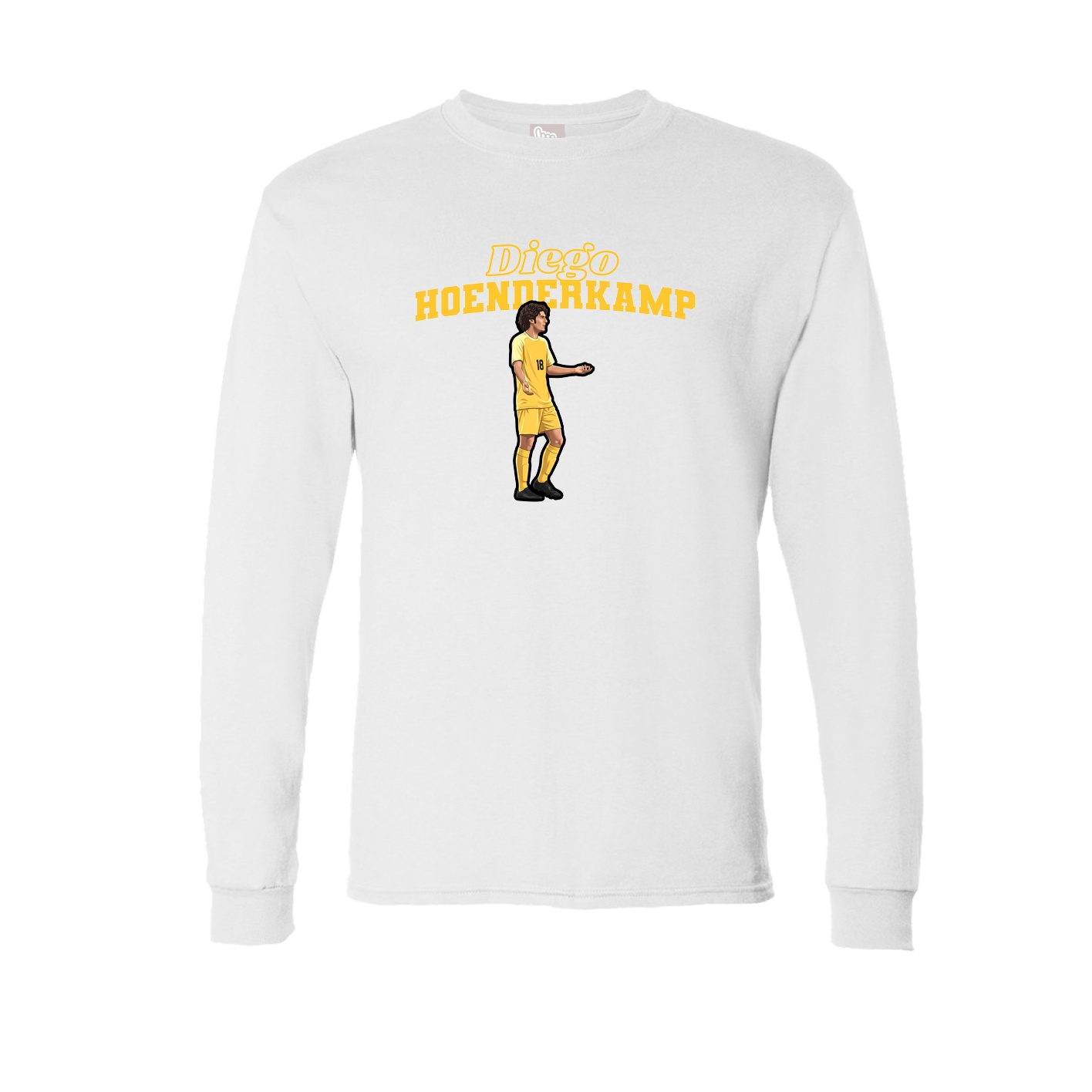 Long Sleeve Tee — Name Arch in White