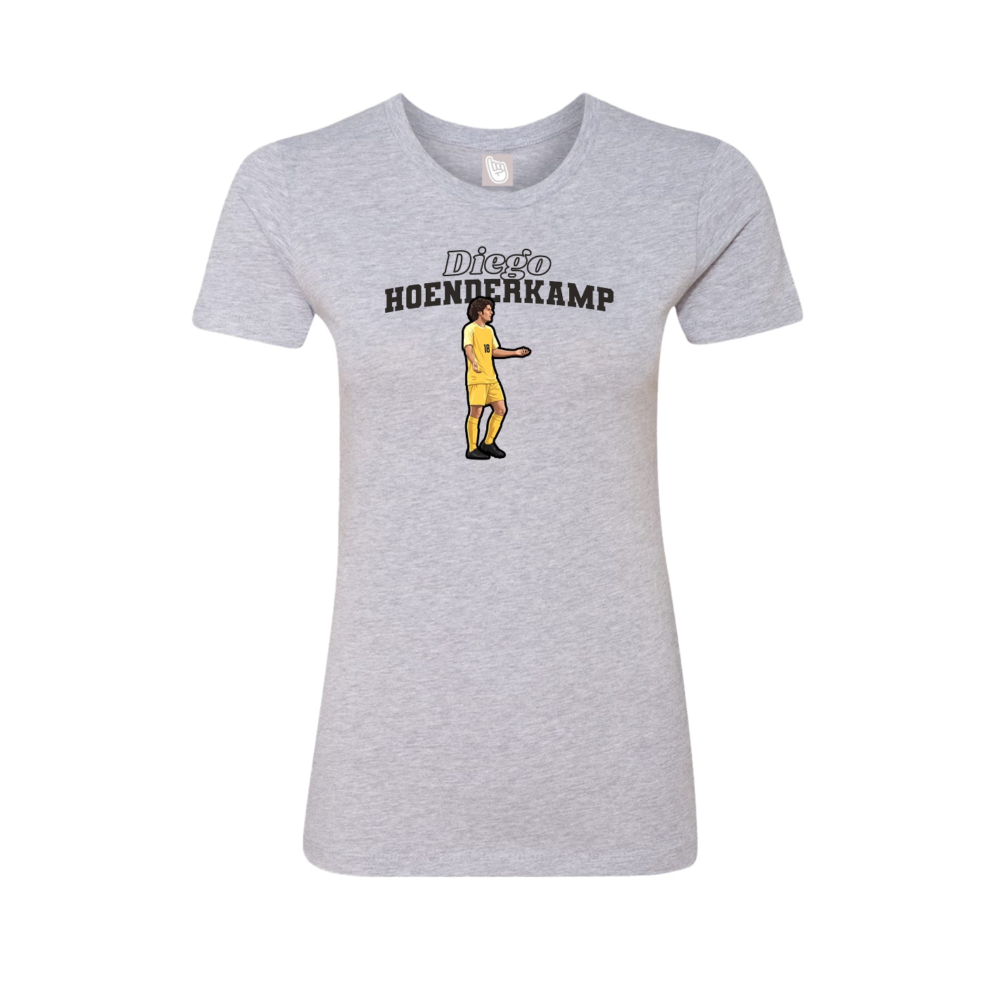 Fitted Women's Tee — Name Arch in Grey
