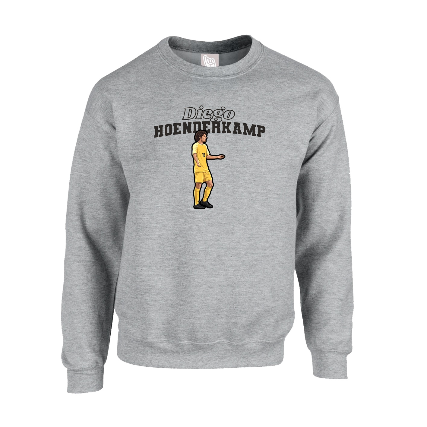 Fleece Crew — Name Arch in Grey