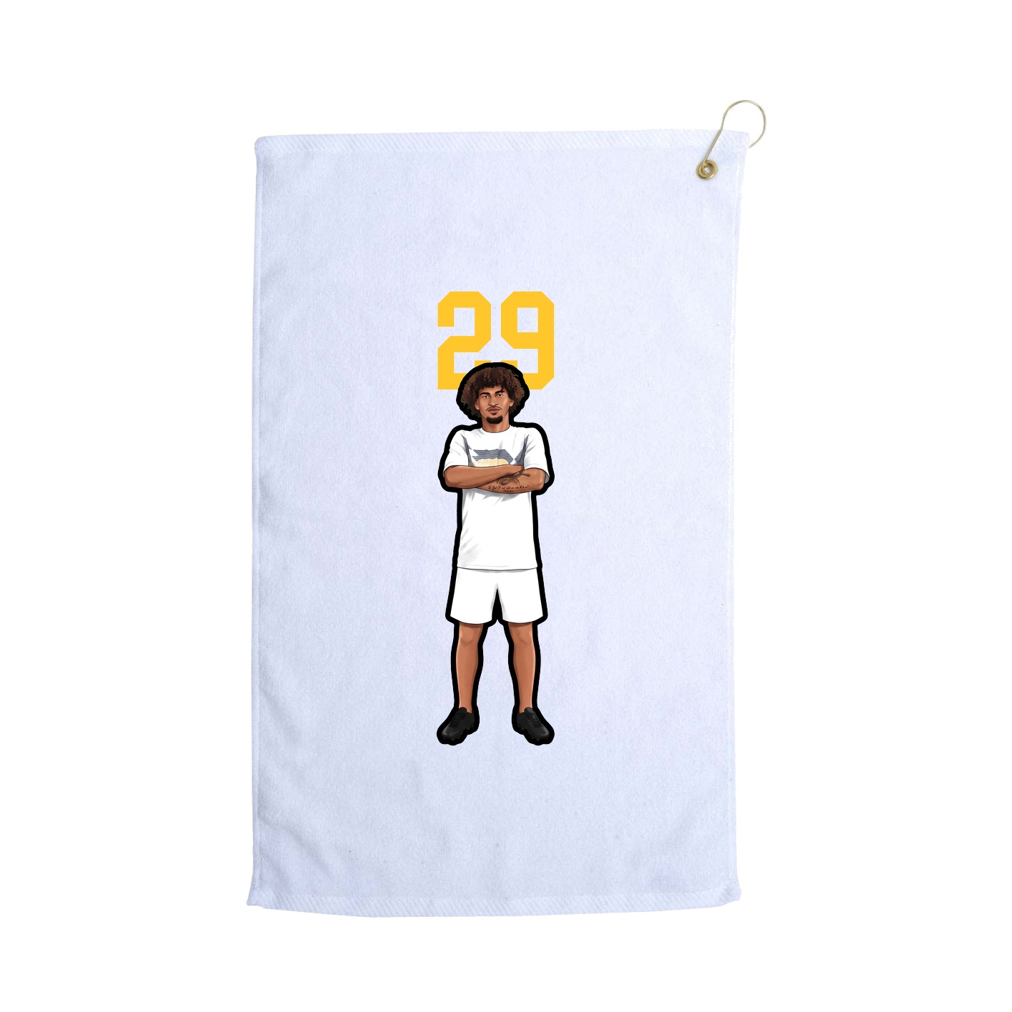Golf Towel — Number Top in White