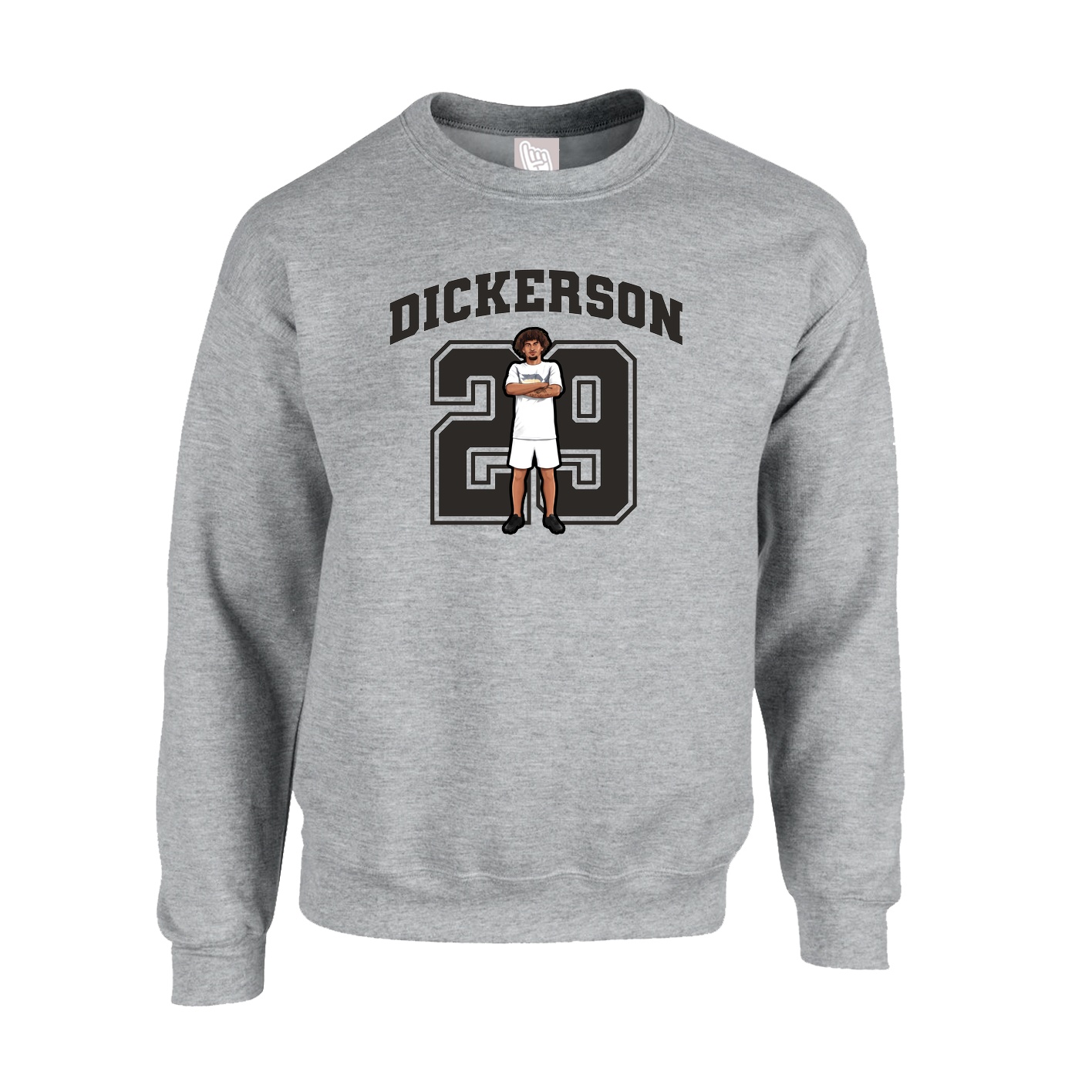 Fleece Crew — Number in Grey